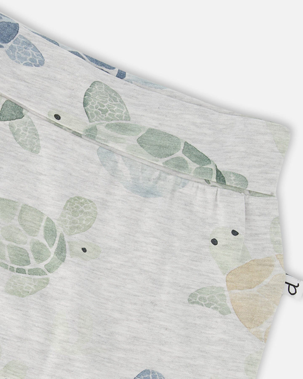 Organic Cotton Jersey Evolutive Pants Grey Mix Turtle Print-2