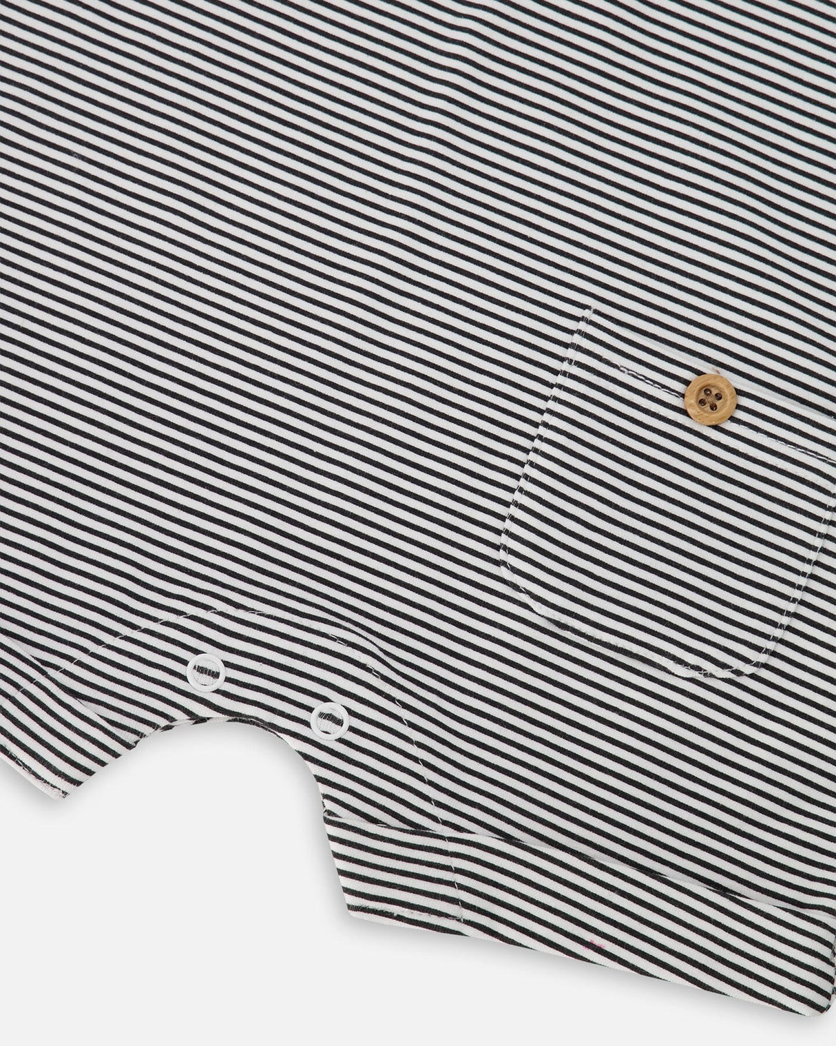 Cotton Jersey Romper Black And Off White Stripes-3