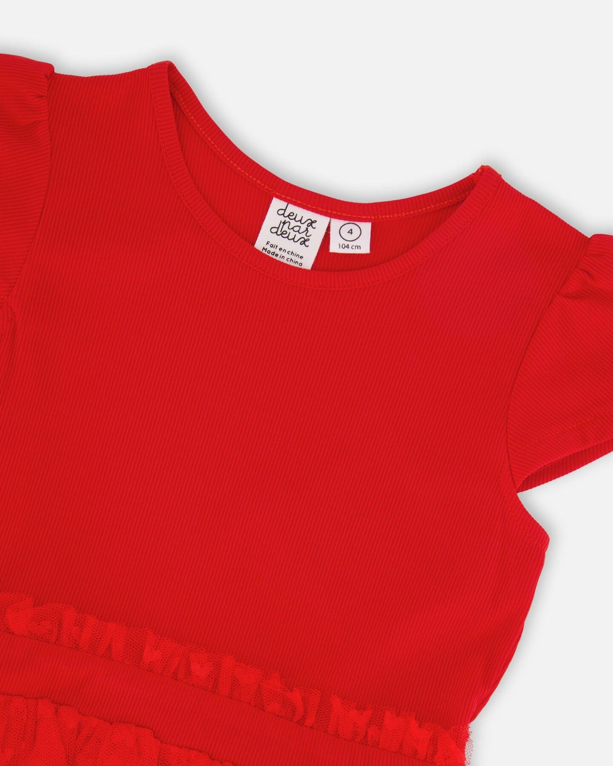 Bi-Material Dress Red-3