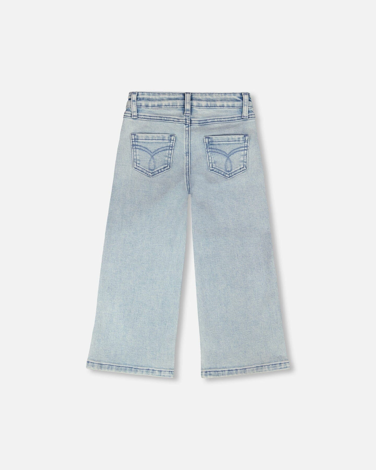Wide Leg Light Blue Denim Jeans-4