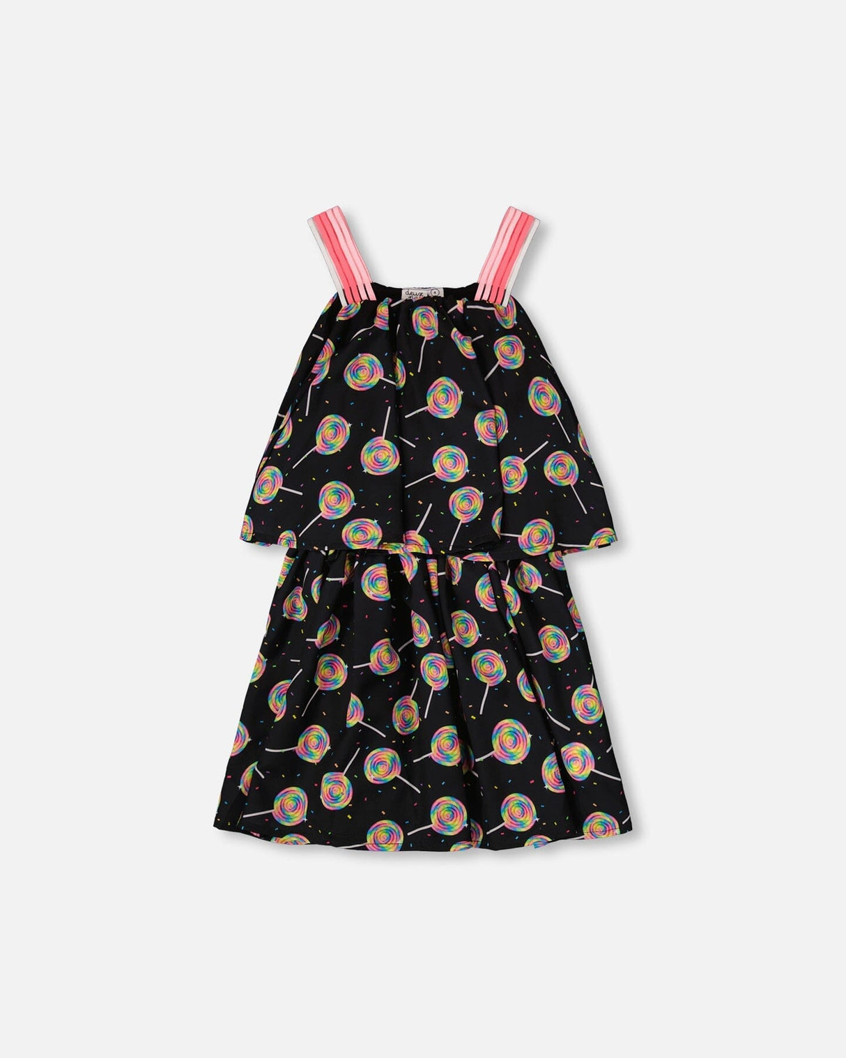 Woven Dress Black Lollipop Print-0