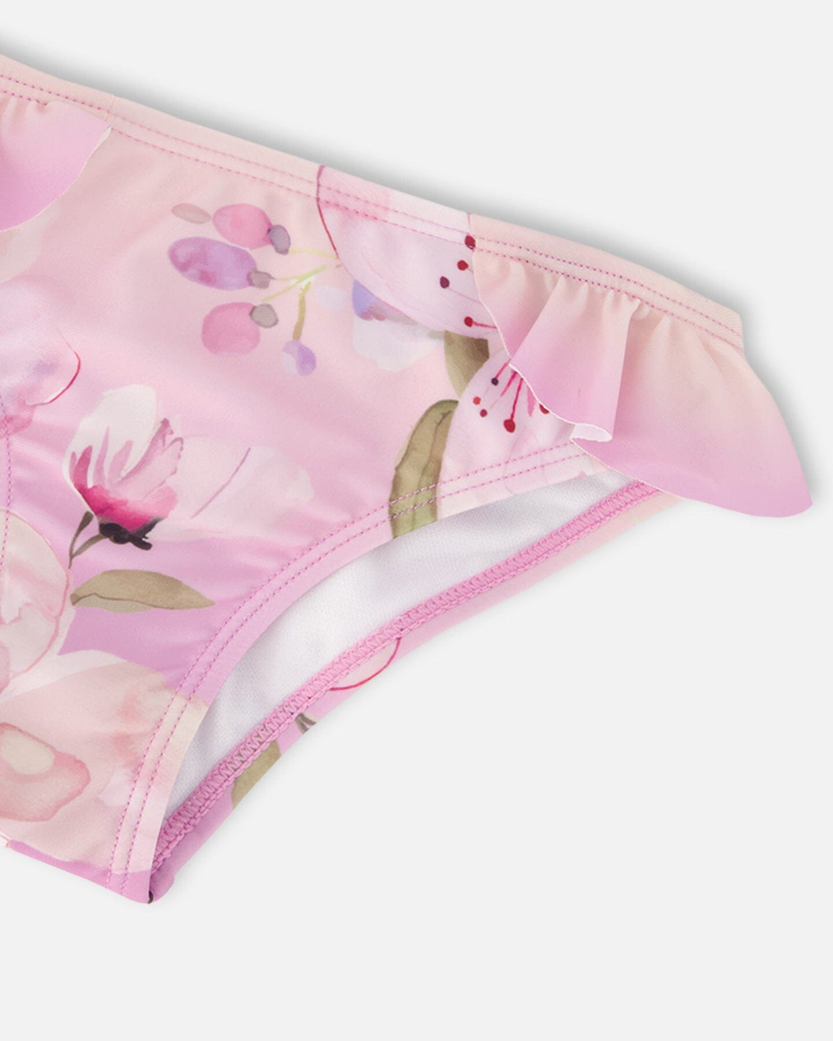Deux par Deux Two-Piece Swimsuit Purple Flower Print
