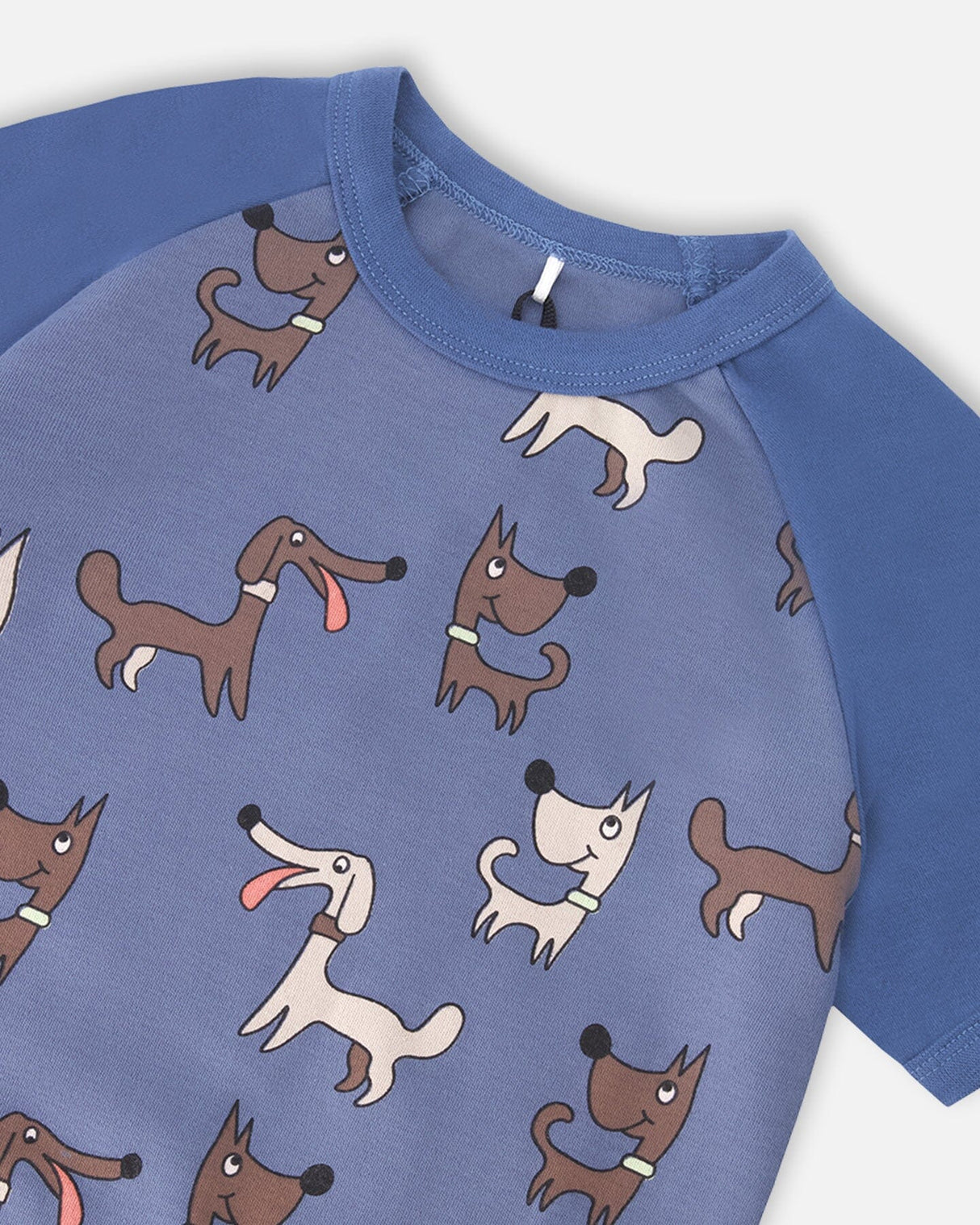 Organic Cotton Two-Piece Pyjama Set Blue Dog Print-3