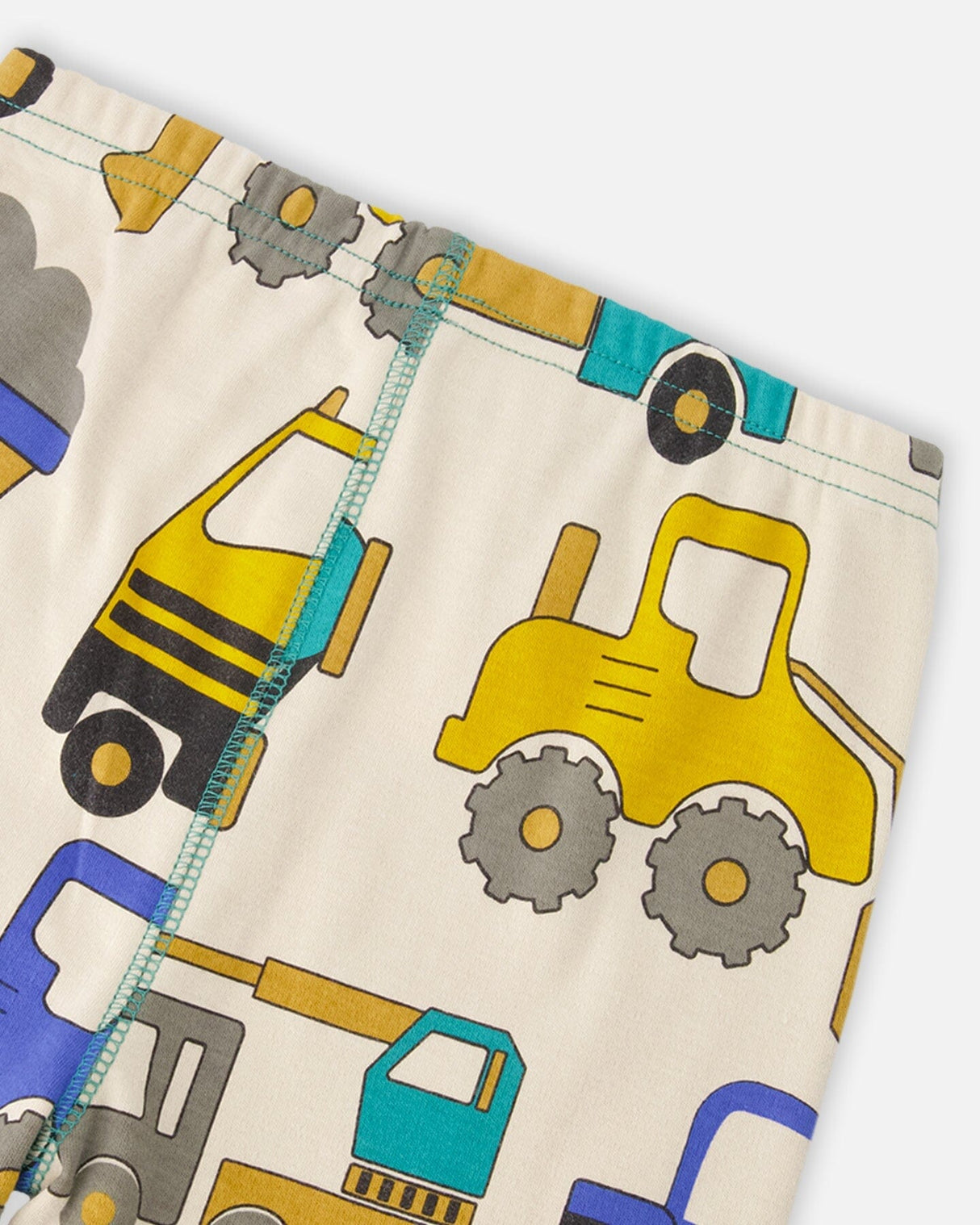 Organic Cotton Two-Piece Pyjama Set Beige Truck Print-4