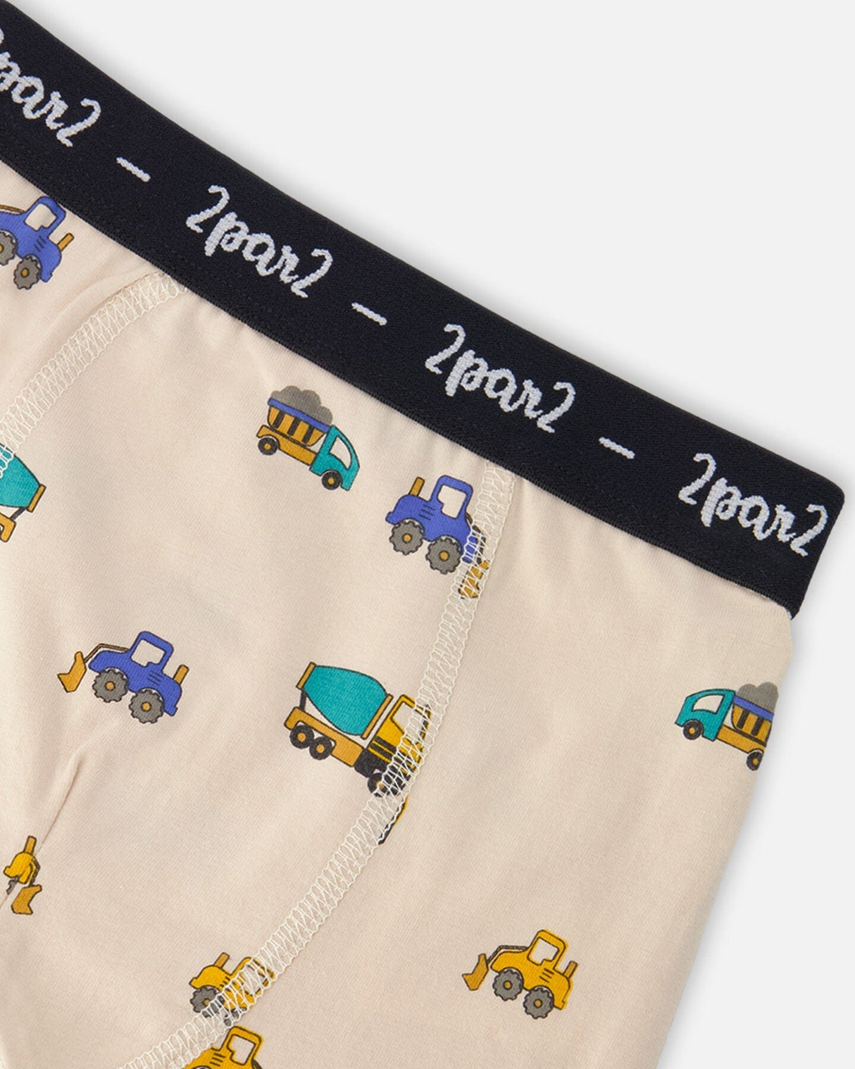 Organic Cotton Boxer Beige Truck Print-2