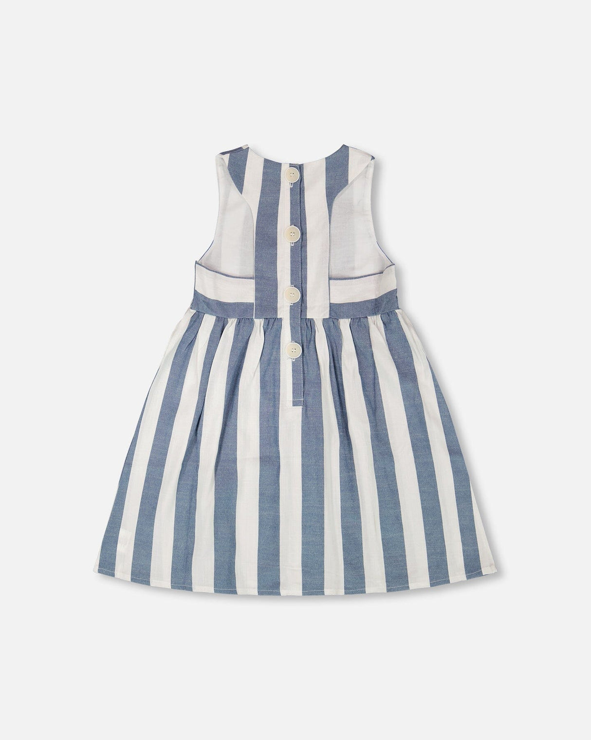 Sleeveless Dress White And Blue Stripes-4