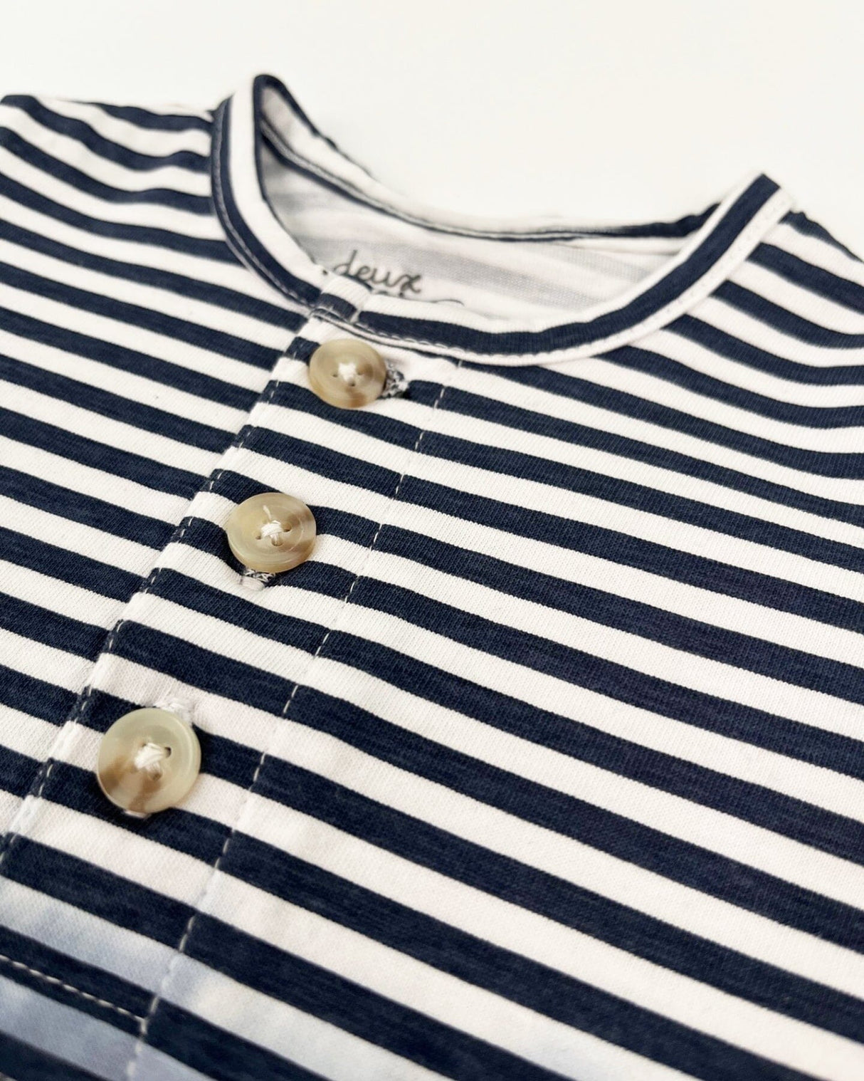 Organic Cotton Romper Blue Gradient Stripes-2