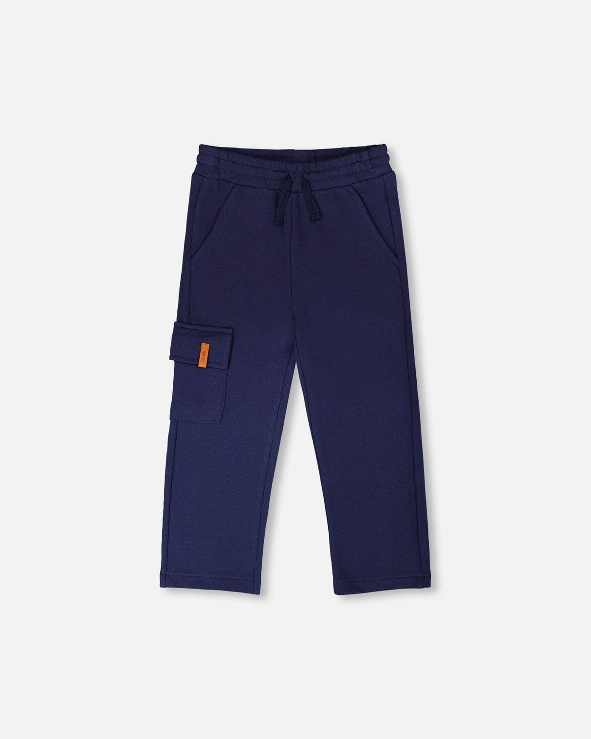 French Terry Sweatpants With Cargo Pocket Dark Blue-0