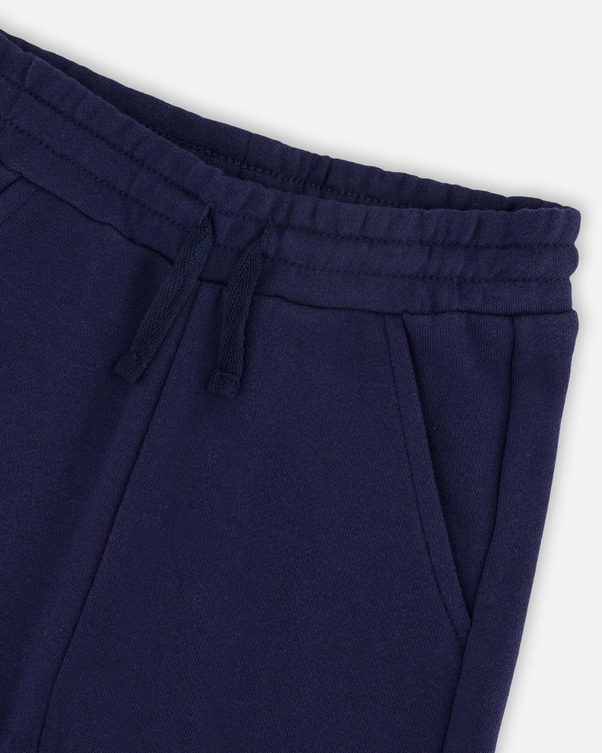 French Terry Sweatpants With Cargo Pocket Dark Blue-2