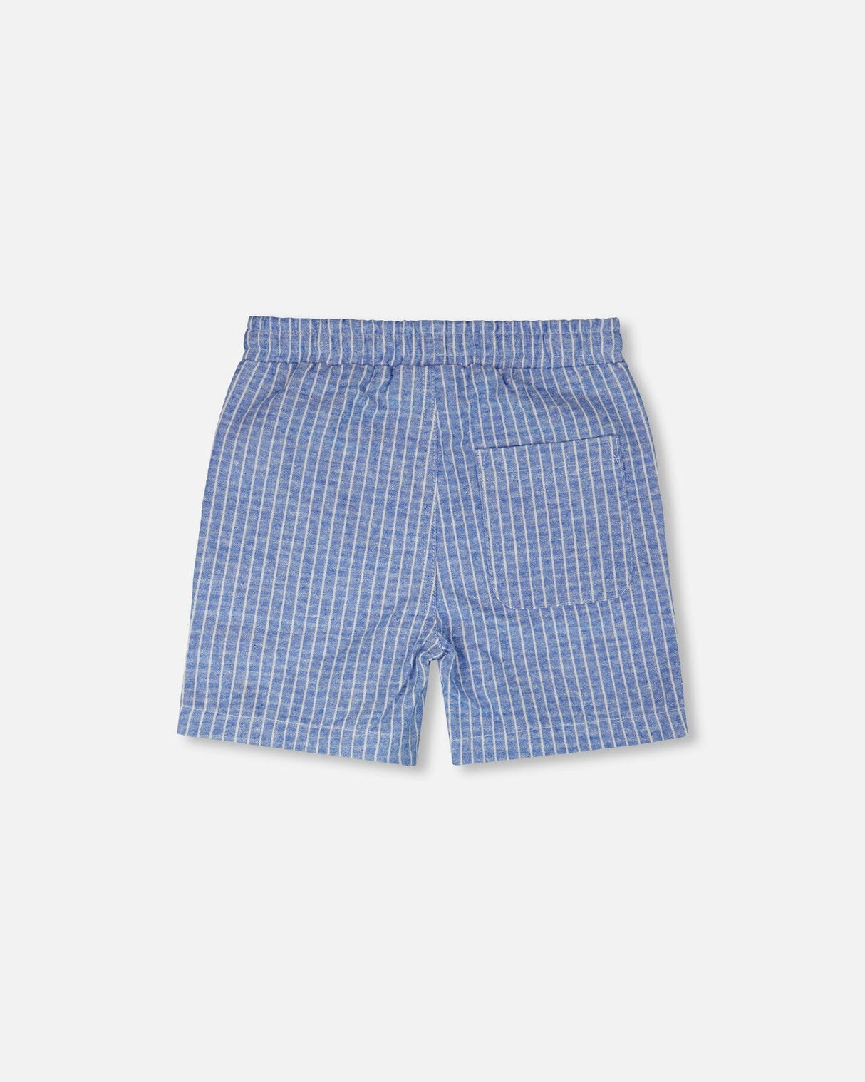 Printed Chambray Shorts Blue Denim Stripes-2