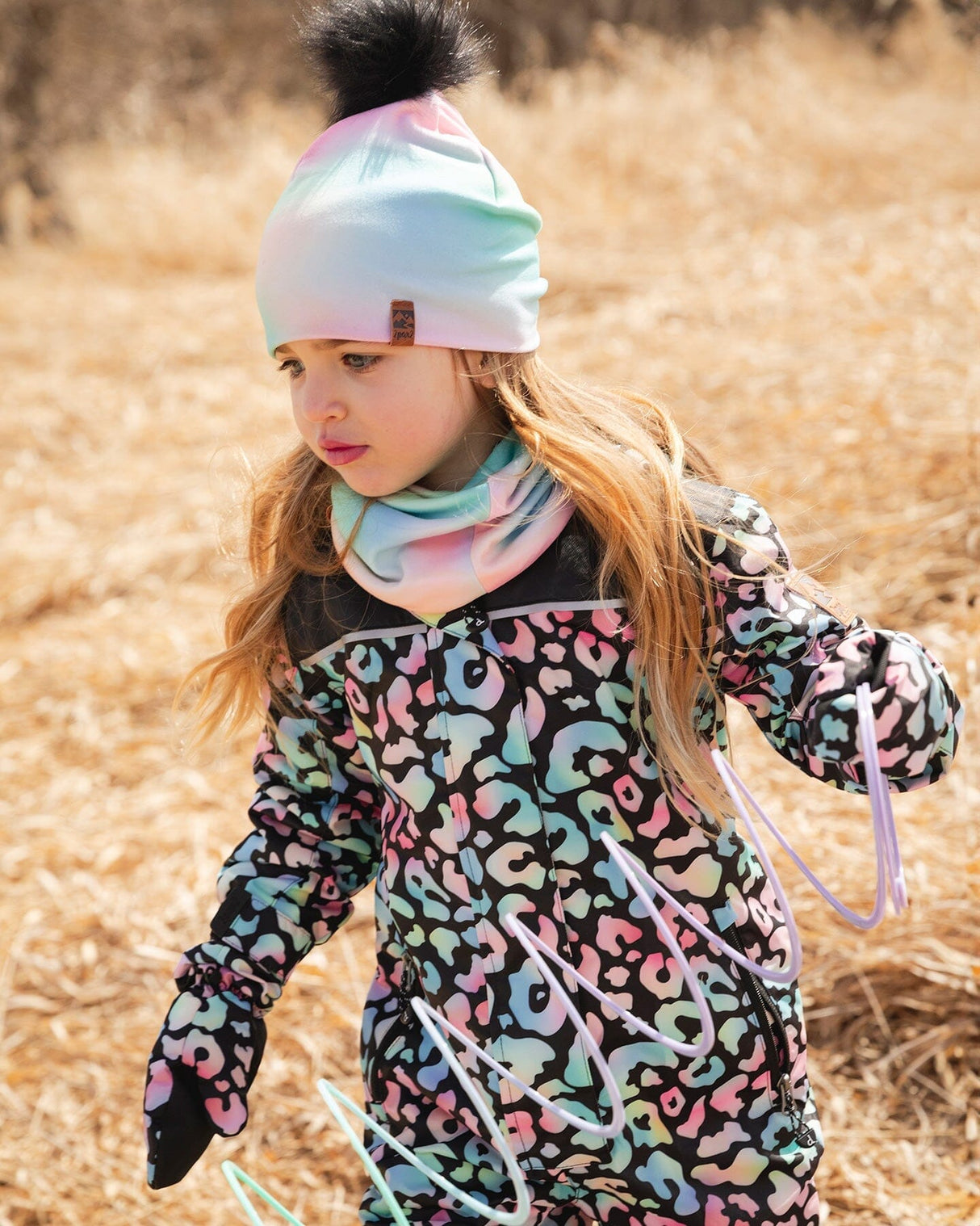 Stretch Jersey Hat Multicolored With Pompom-1
