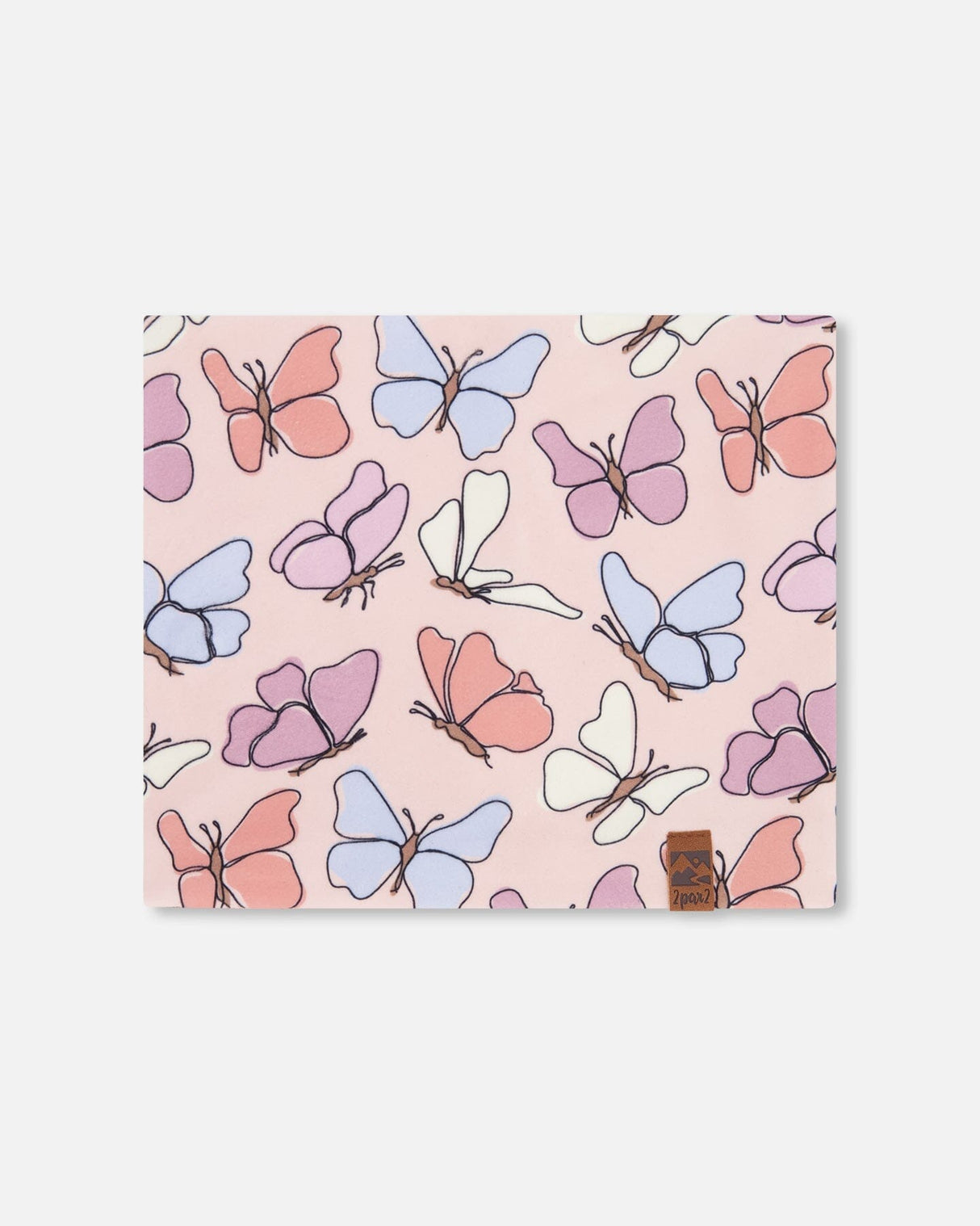 Stretch Jersey Neck Tube Pink Printed Butterflies-0