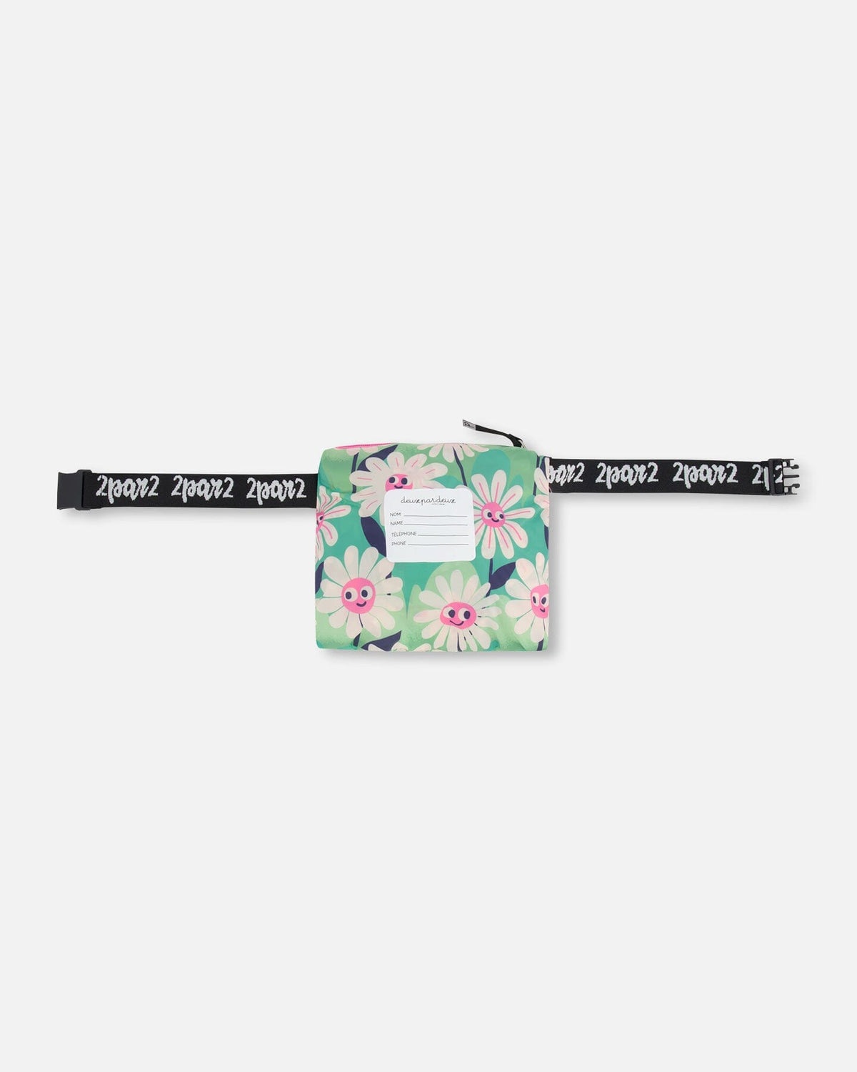 Deux par Deux Packable Windbreaker In Polyester Green Smiling Flower Print