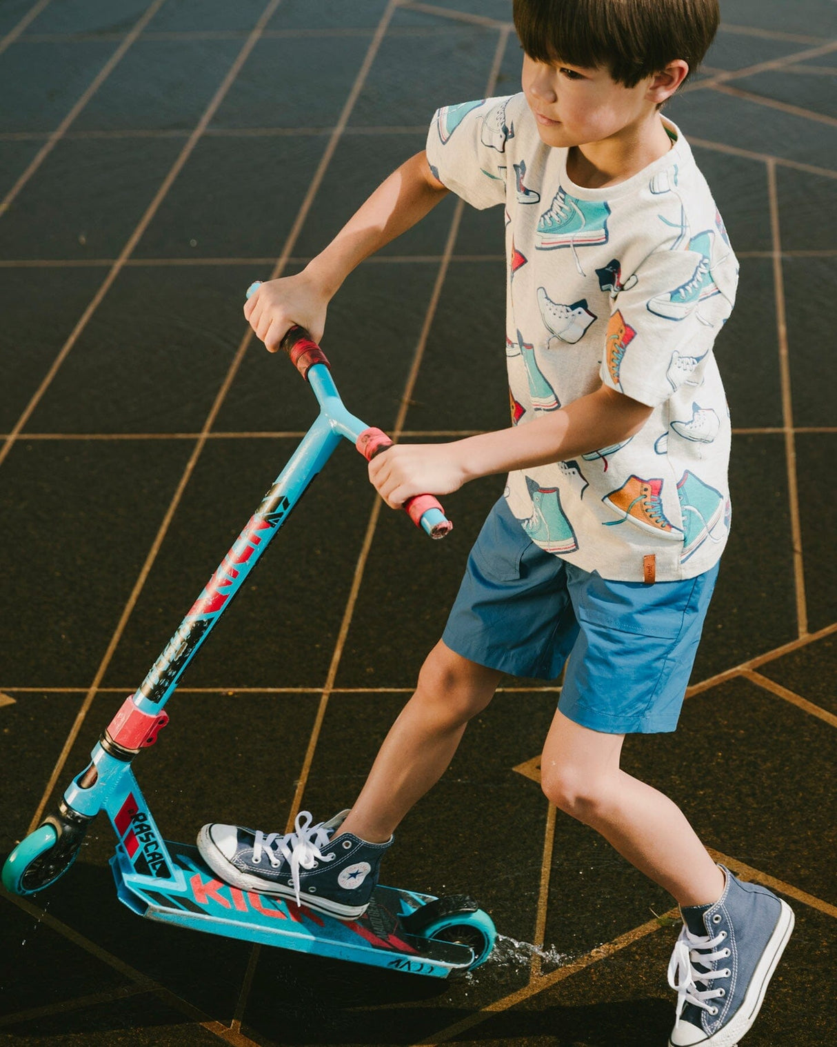 Parachute Shorts With Patch Pockets Dark Blue-1