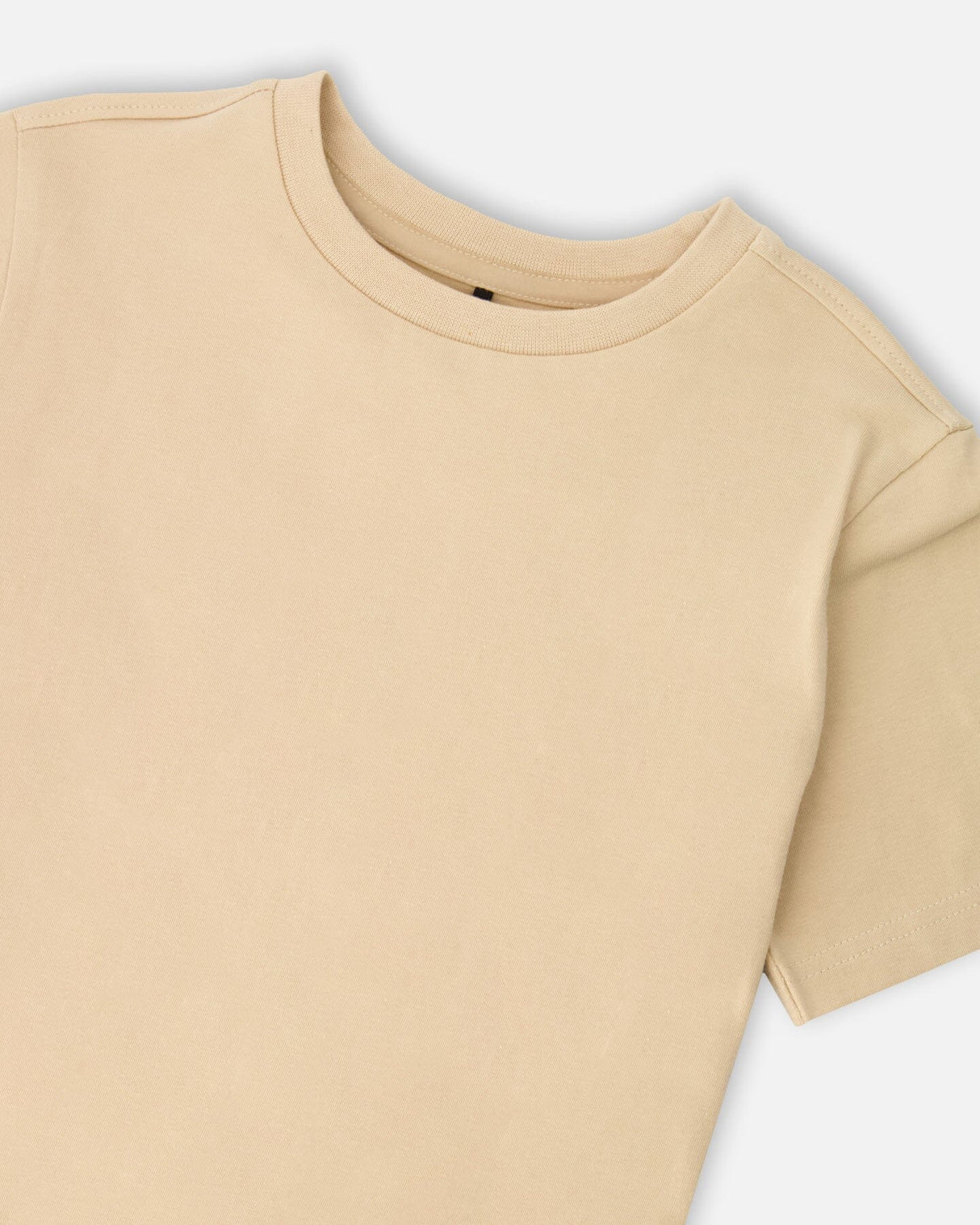 Organic Cotton Jersey T-Shirt Solid Beige-3
