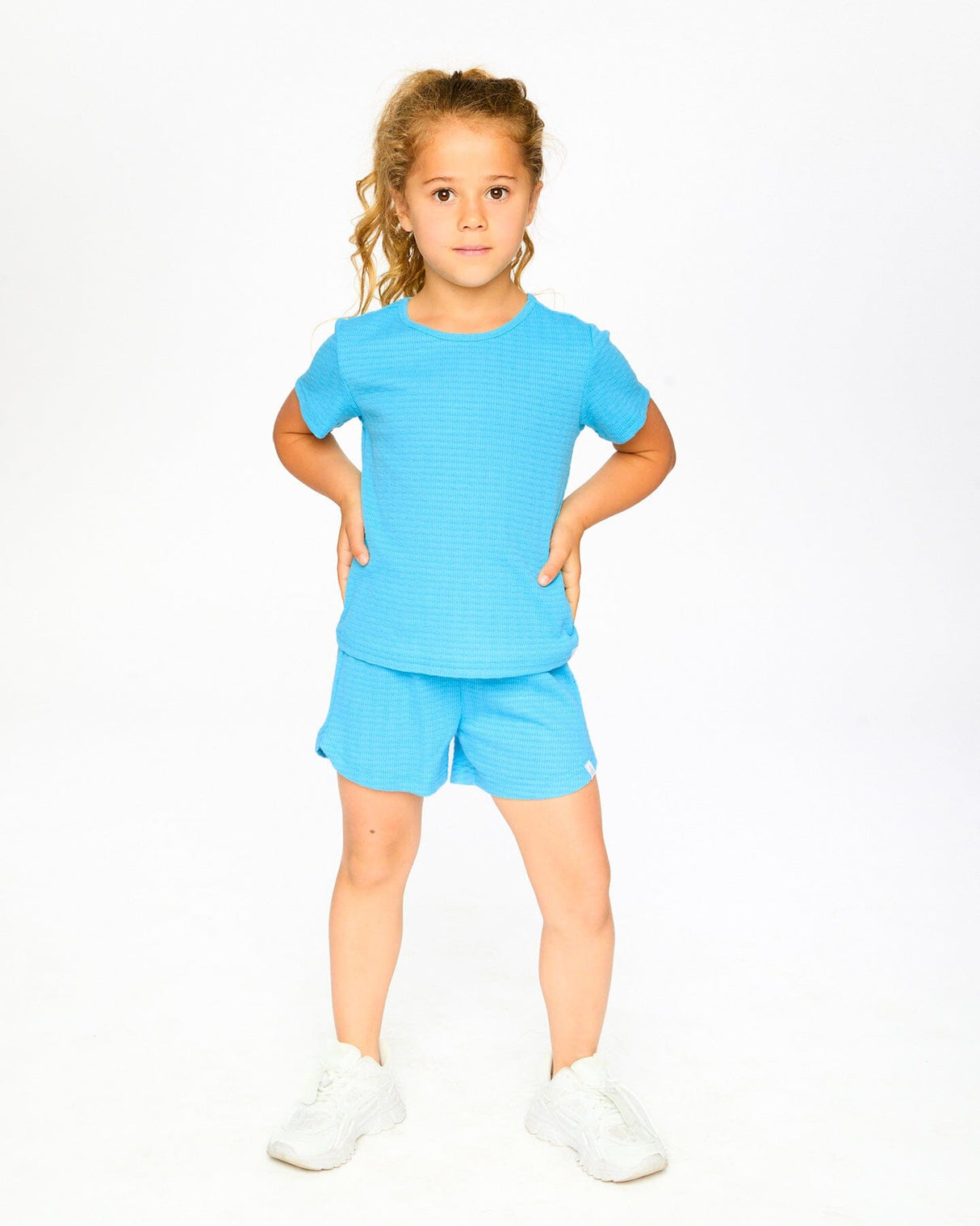 Crinkle Jersey T-Shirt Blue-1