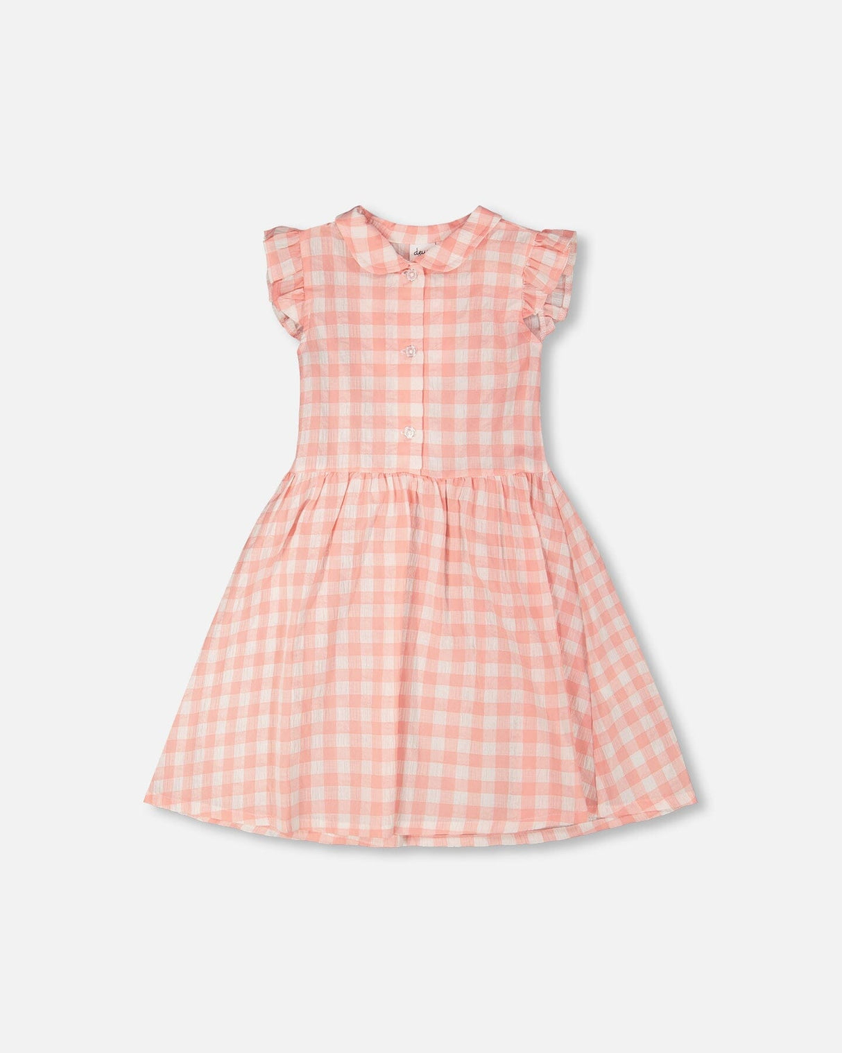 Sleeveless Button Down Dress Pink Gingham-0