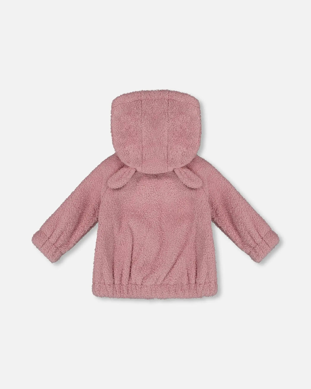 Hooded Full Zip Cat Plush Jacket Dusty Pink | Deux par Deux | Jenni Kidz