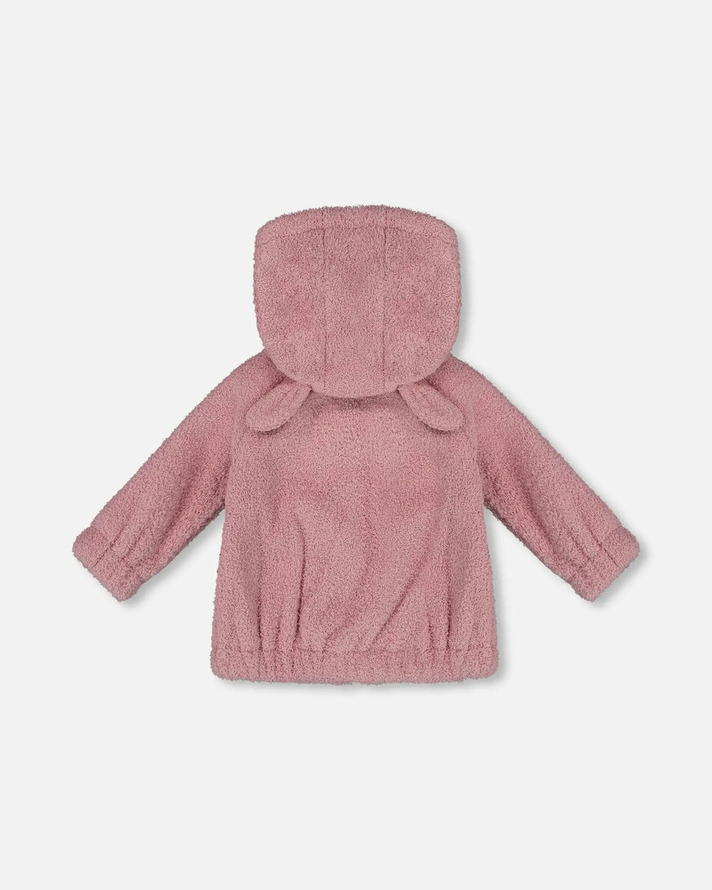 Hooded Full Zip Cat Plush Jacket Dusty Pink | Deux par Deux | Jenni Kidz