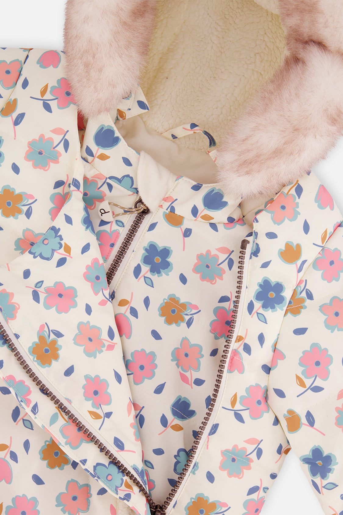 Deux par Deux white floral baby snowsuit, alternate view 4