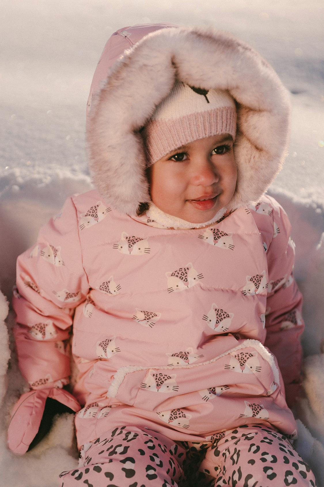 Baby Two Piece Snowsuit Rose Leopard Print-2