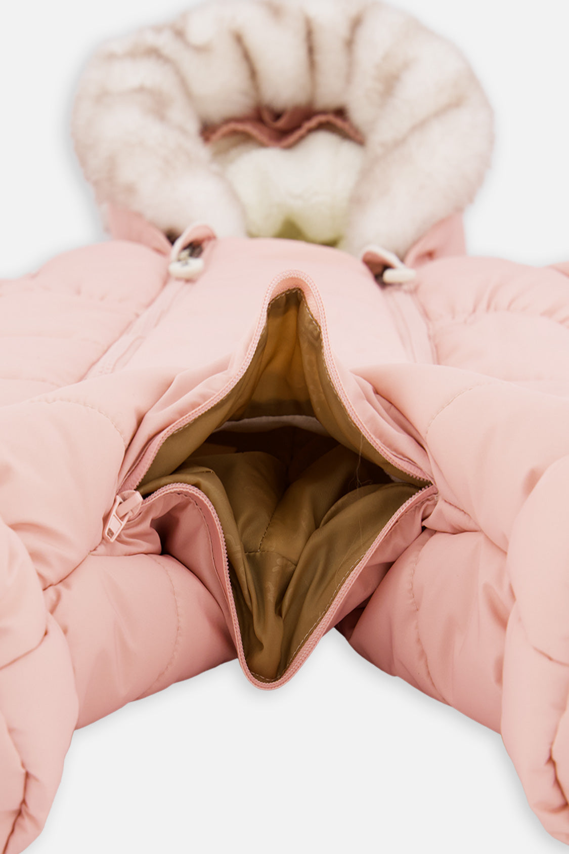 Baby One Piece Snowsuit For Car Seats Pale Dusty Pink-4