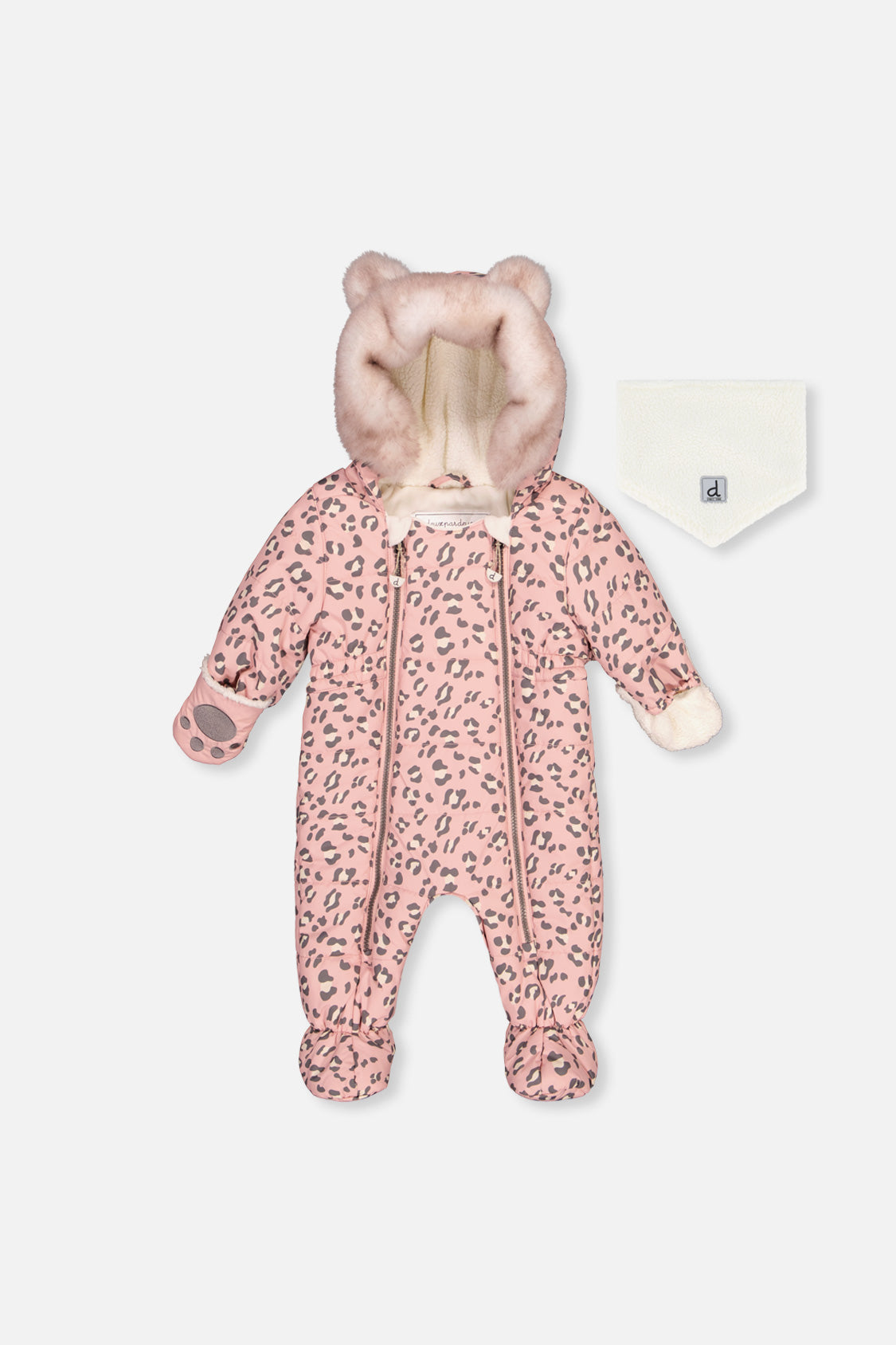 Baby One Piece Snowsuit For Car Seats Rose Leopard Print-0