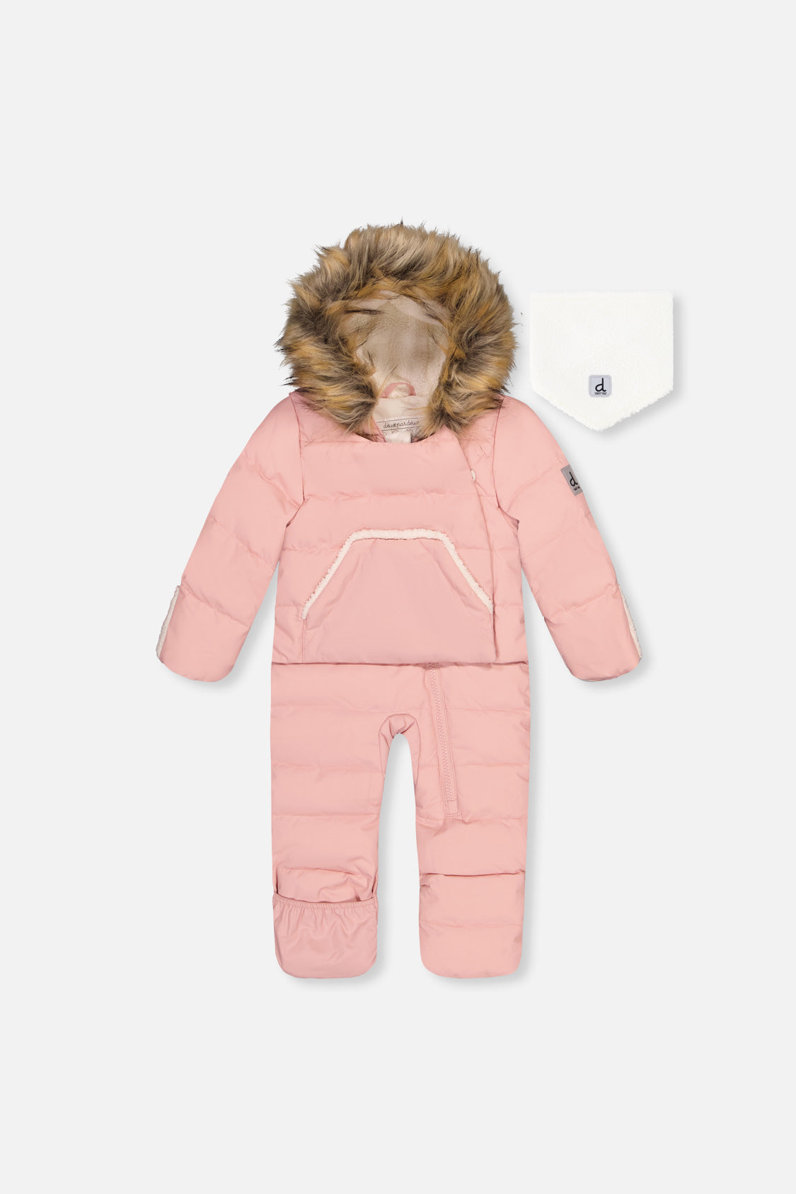 Baby Snug One Piece Snowsuit Adapted For Car Seats Pale Dusty Pink-0