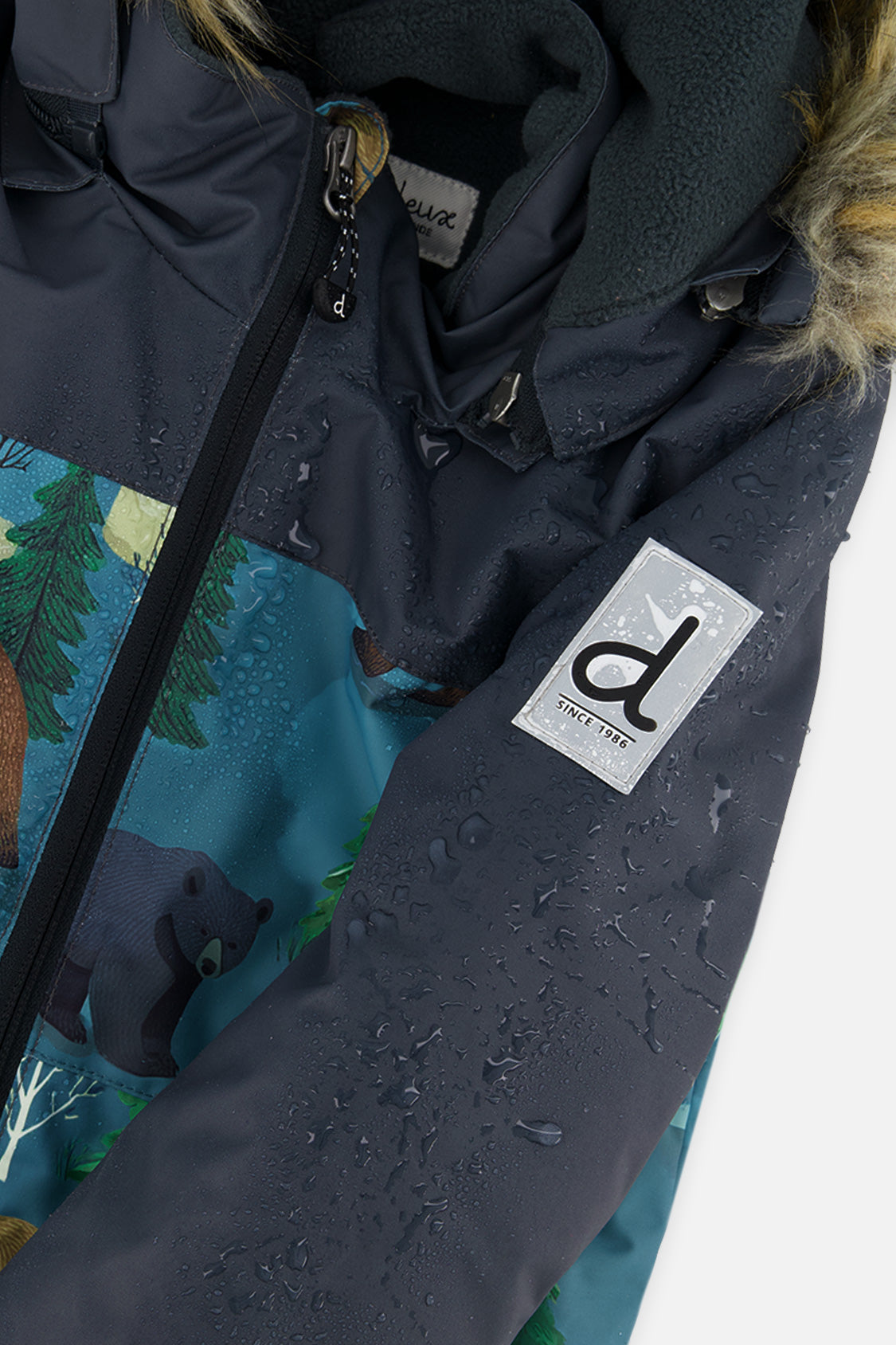Deux par Deux blue bear print DISCOVER one-piece snowsuit, product photo 4