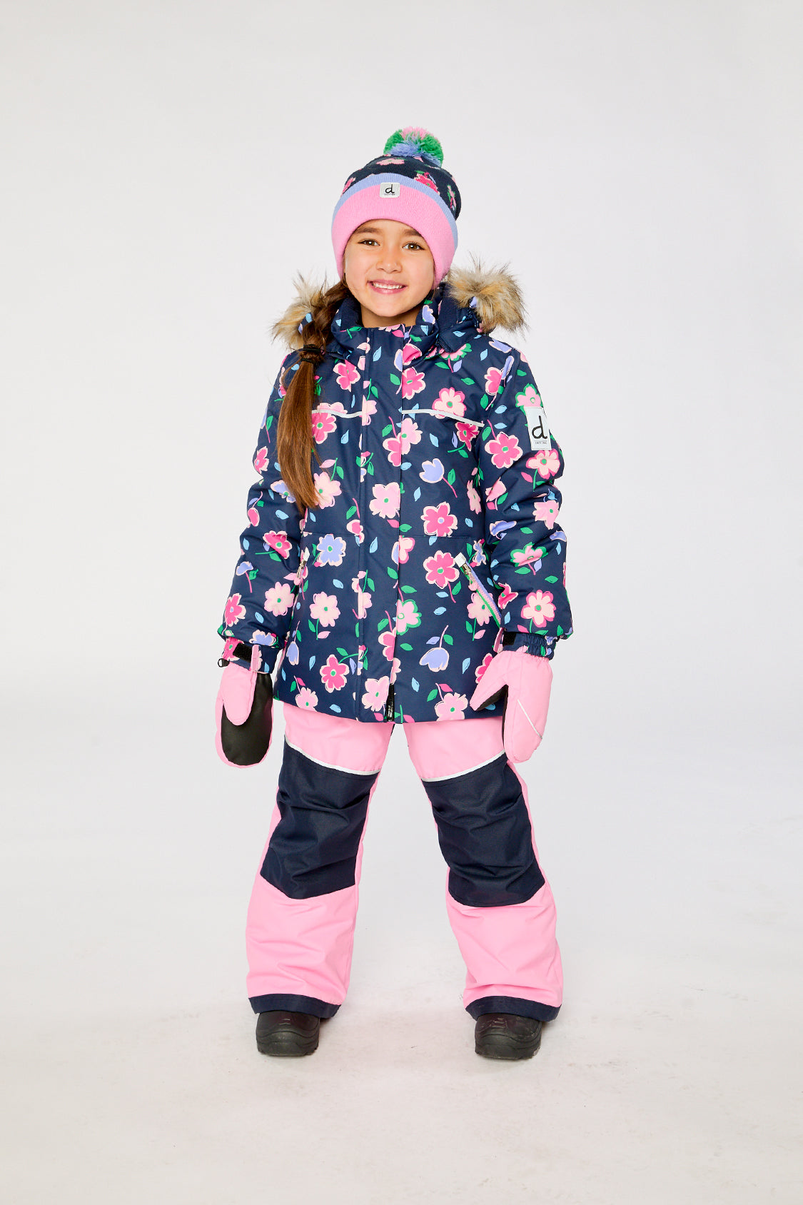 Two Piece Discover Snowsuit Blue Floral Print-3