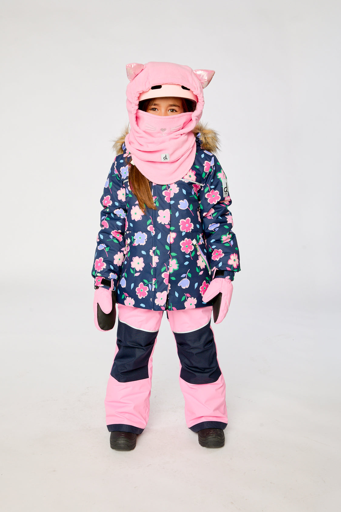 Two Piece Discover Snowsuit Blue Floral Print-4