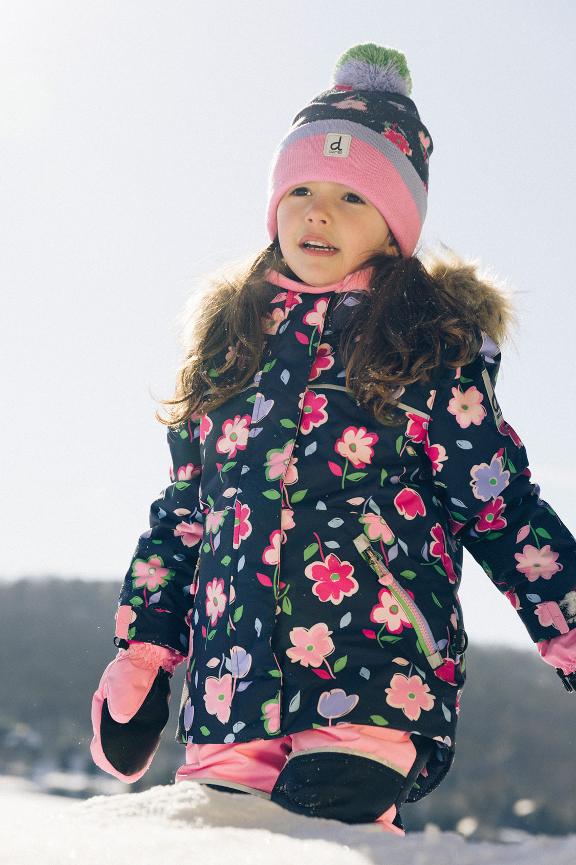 Two Piece Discover Snowsuit Blue Floral Print-2