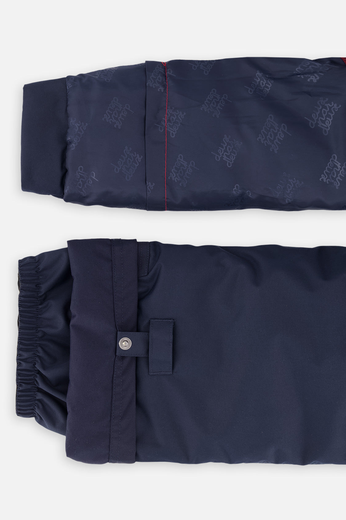 Deux par Deux boys PLAY two-piece snowsuit, navy and burgundy jacket with navy pants, product view 10