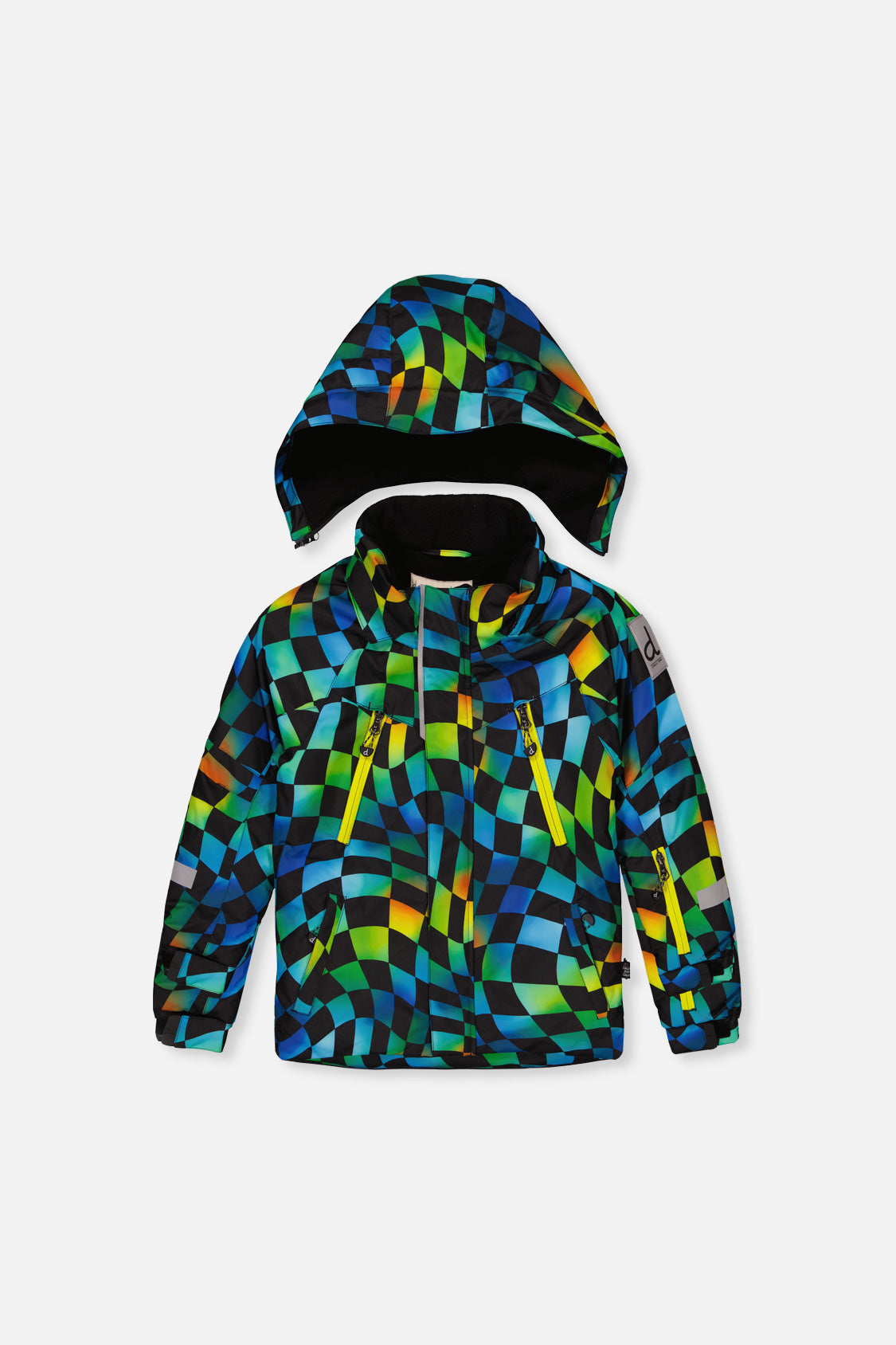 Two Piece Play Snowsuit Green Yellow And Blue Checkerboard With Yellow Pants-4