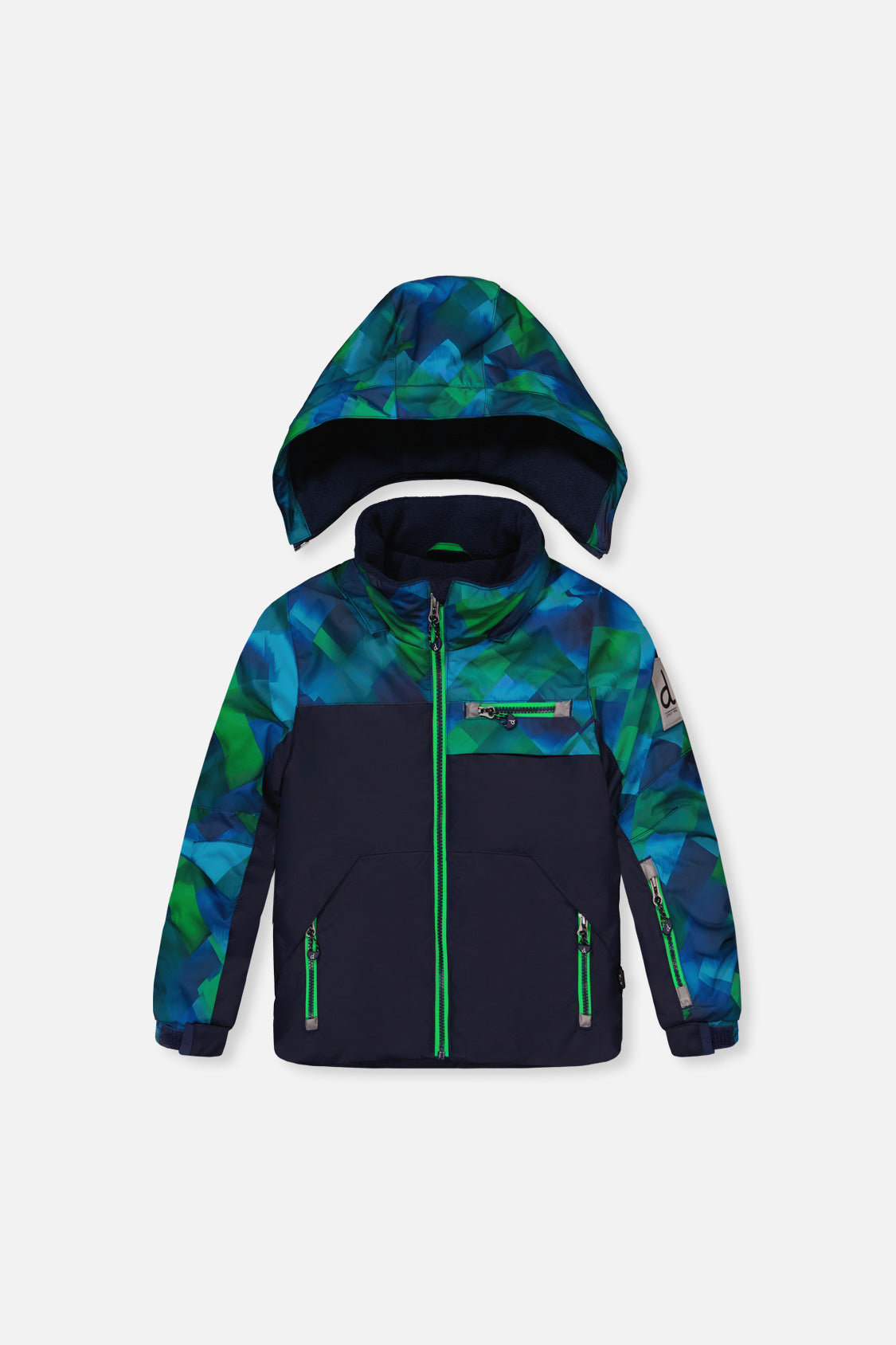 Deux par Deux blue and green checkered PLAY two-piece snowsuit, product photo 2