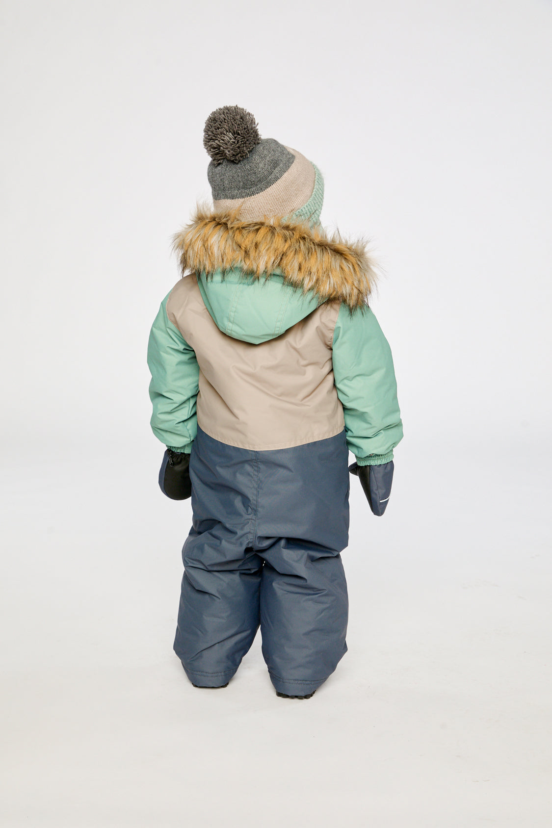 Baby One Piece Snowsuit Adapted For Car Seats Cool Dark Grey-3