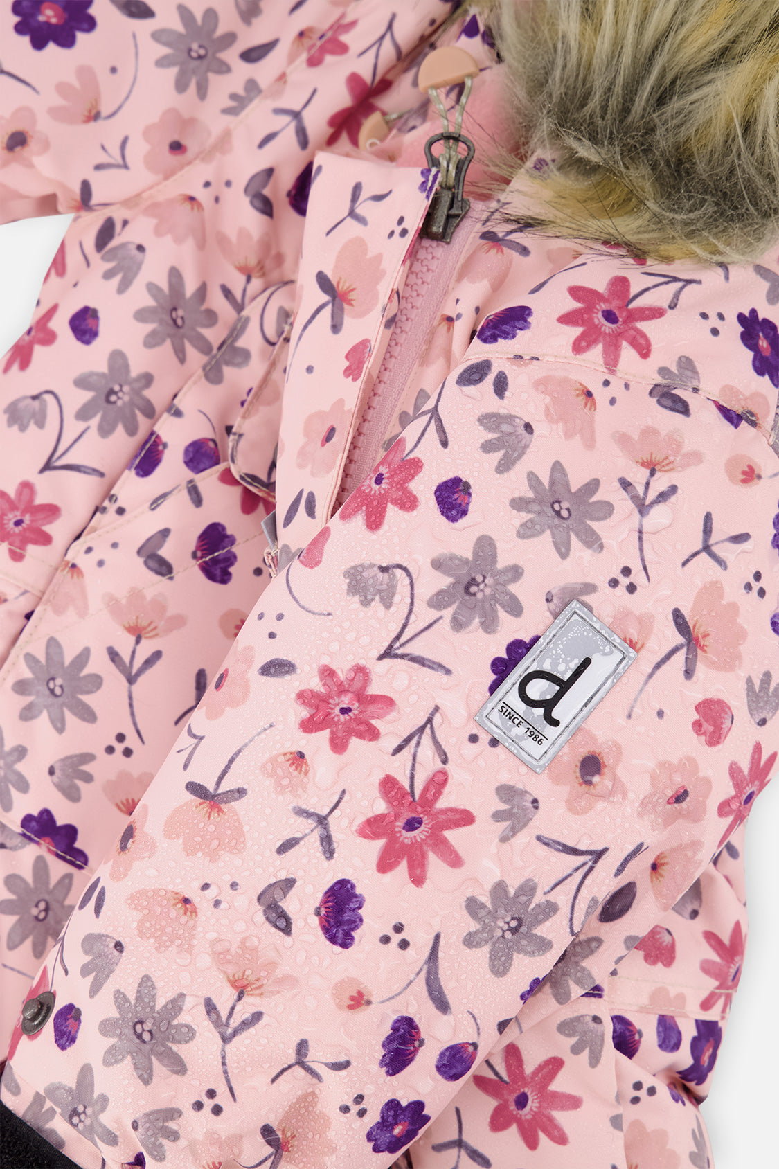 Deux par Deux pink mini flower baby car-seat snowsuit, product photo 7