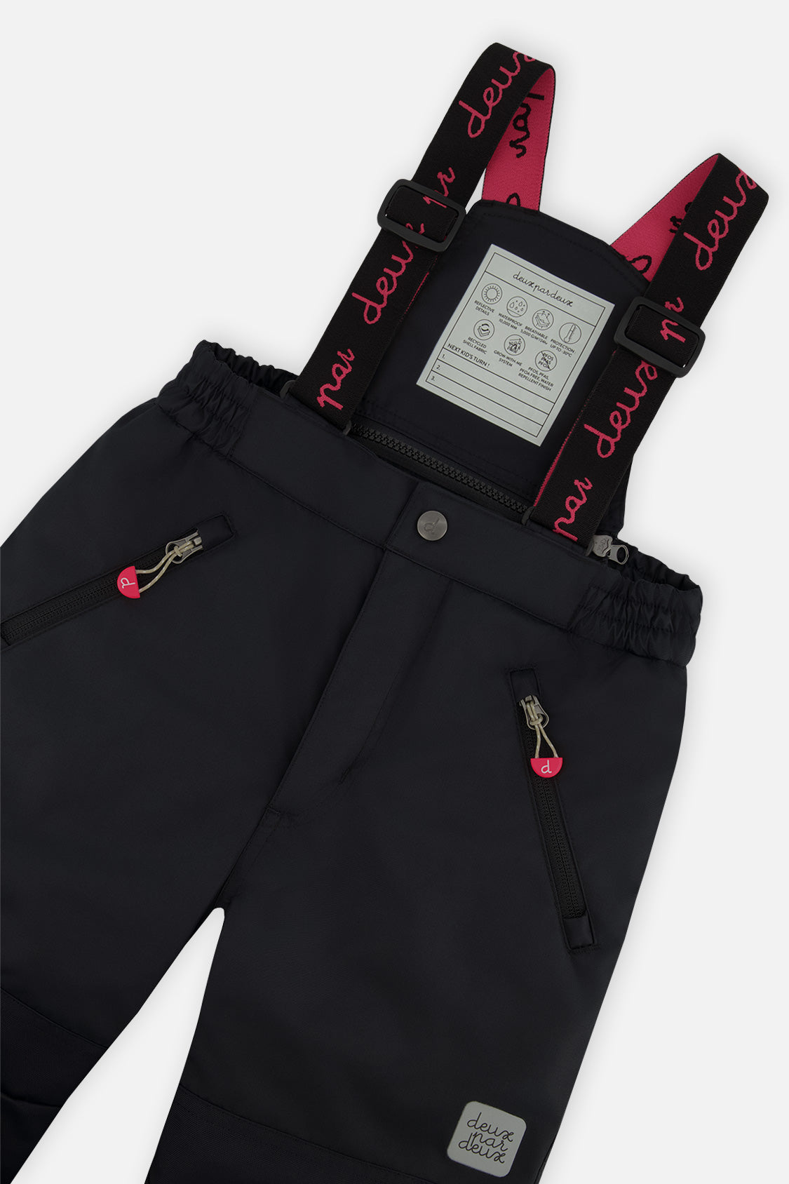 Deux par Deux girls PLAY two-piece snowsuit in bright pink, product view 7