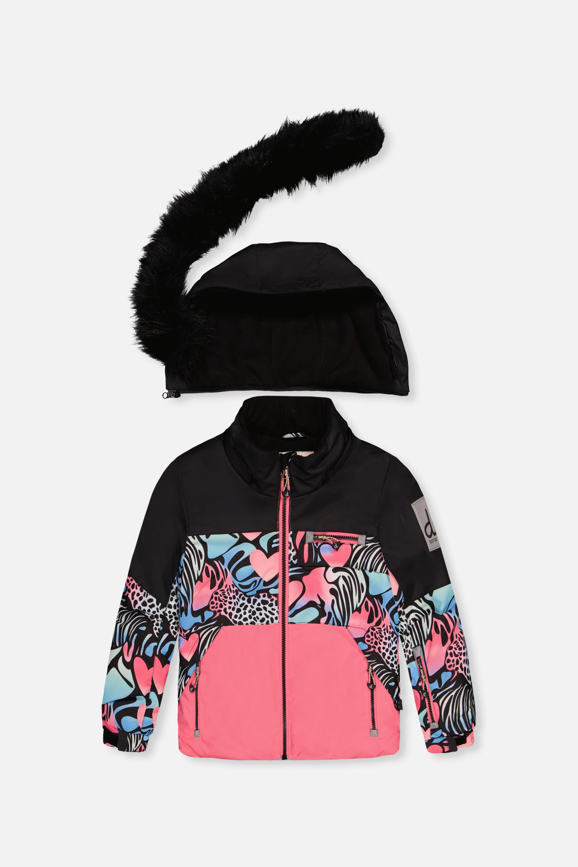 Two Piece Play Snowsuit Black Zebra Print With Black Pants-4