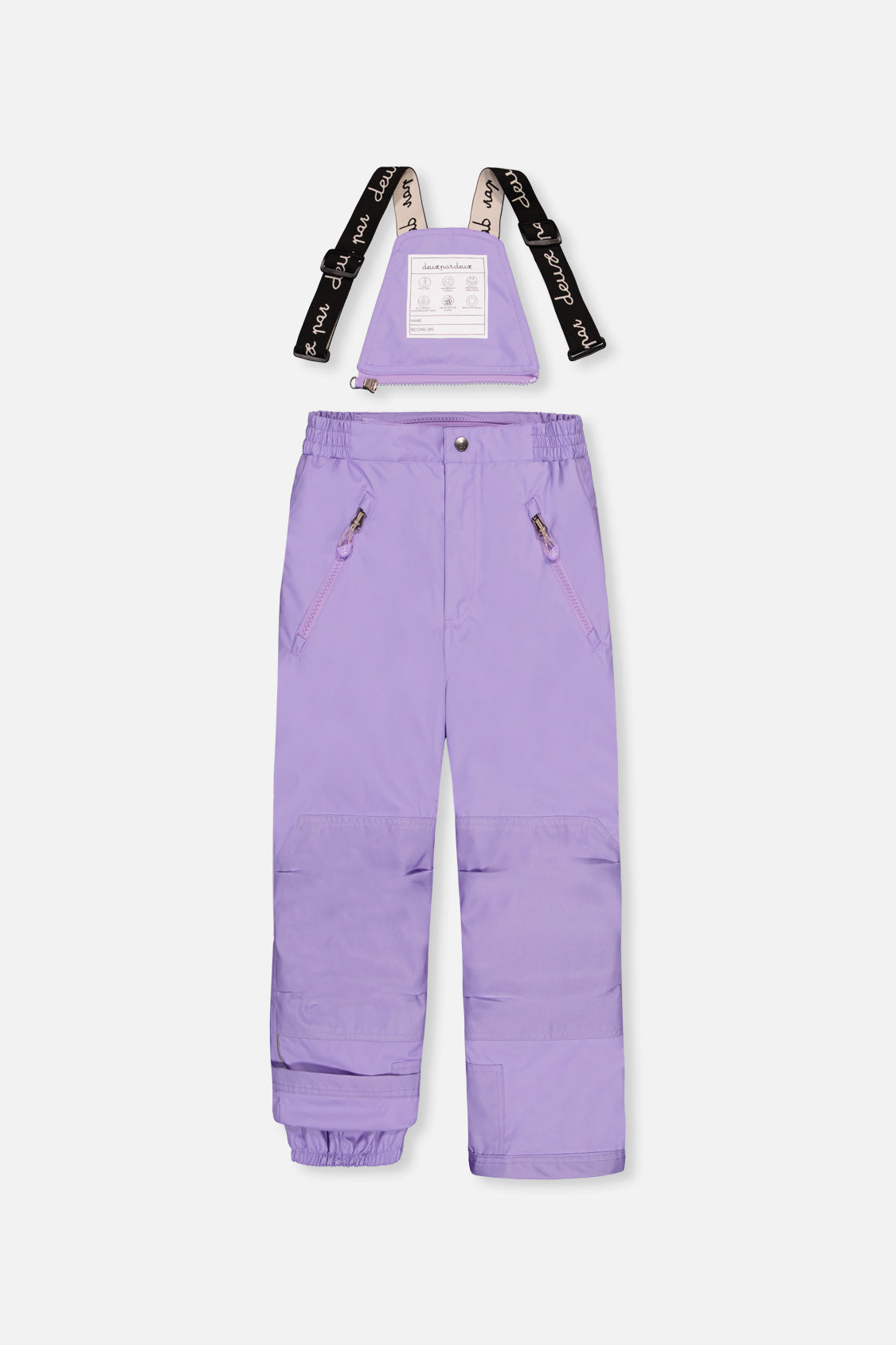 Deux par Deux green mini flower PLAY snowsuit with purple pants, product photo 5