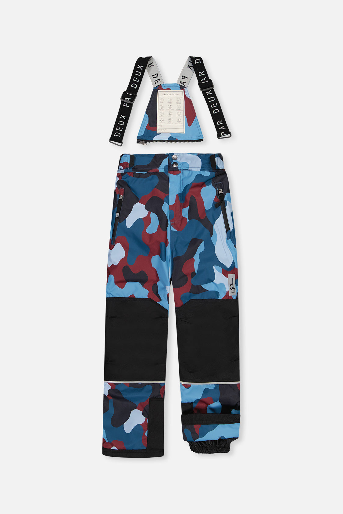 Deux par Deux boys' TEKNIK two-piece snowsuit in blue and red camouflage – additional view 5