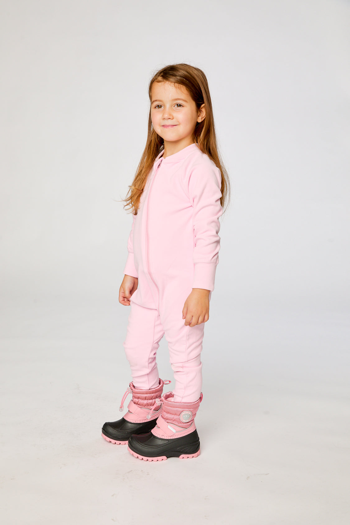 Baby One Piece Thermal Underwear Pale Pink-2