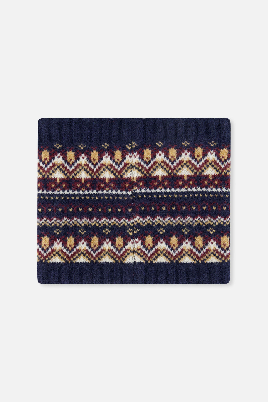 Baby Winter Knit Neckwarmer Blue And Red Jacquard-2