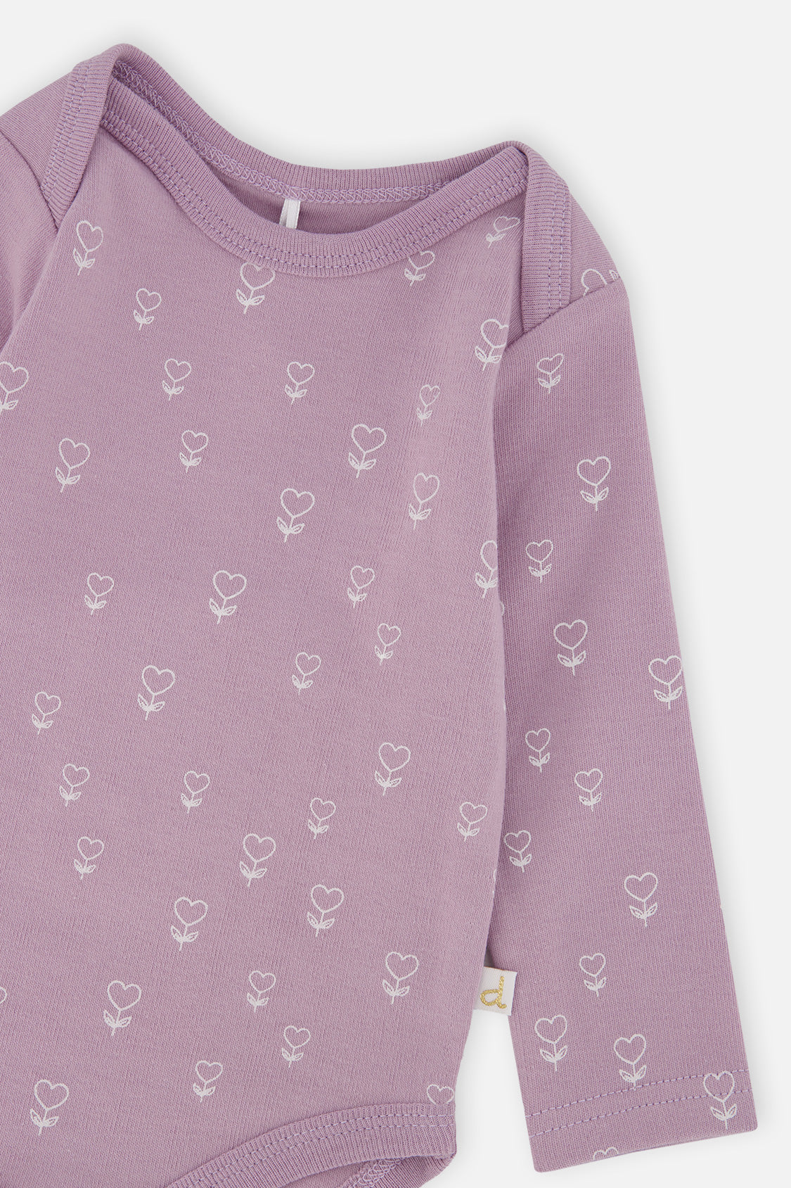 Organic Cotton Onesie Purple Floral Print-4
