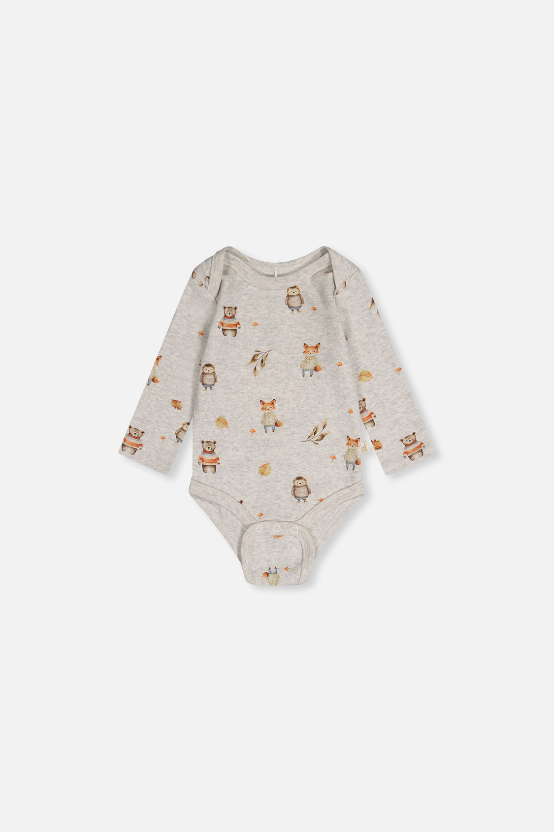 Three Pack Organic Cotton Onesie Brown Printed Hedgehogs-3