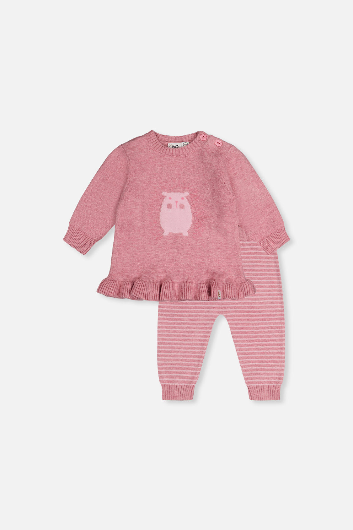 Knitted Top And Pants Set Dusty Pink-0