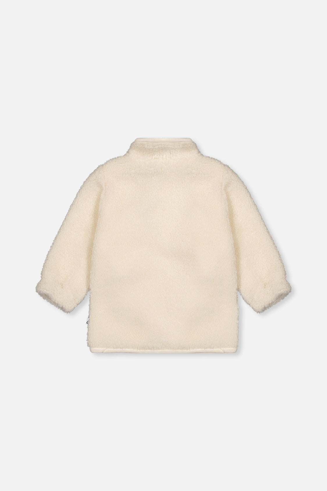 Off-white sherpa jacket for baby boys by Deux par Deux, back view