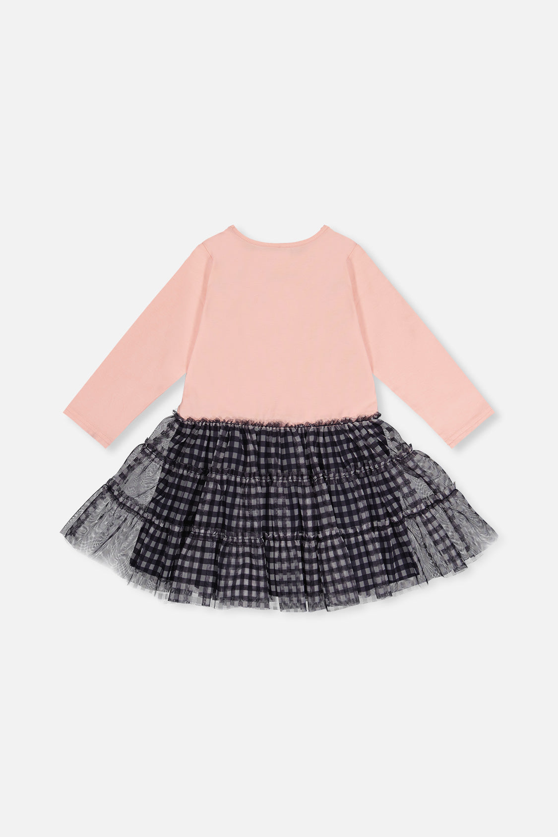 Bi-Material Dress Pale Dusty Pink And Navy-2