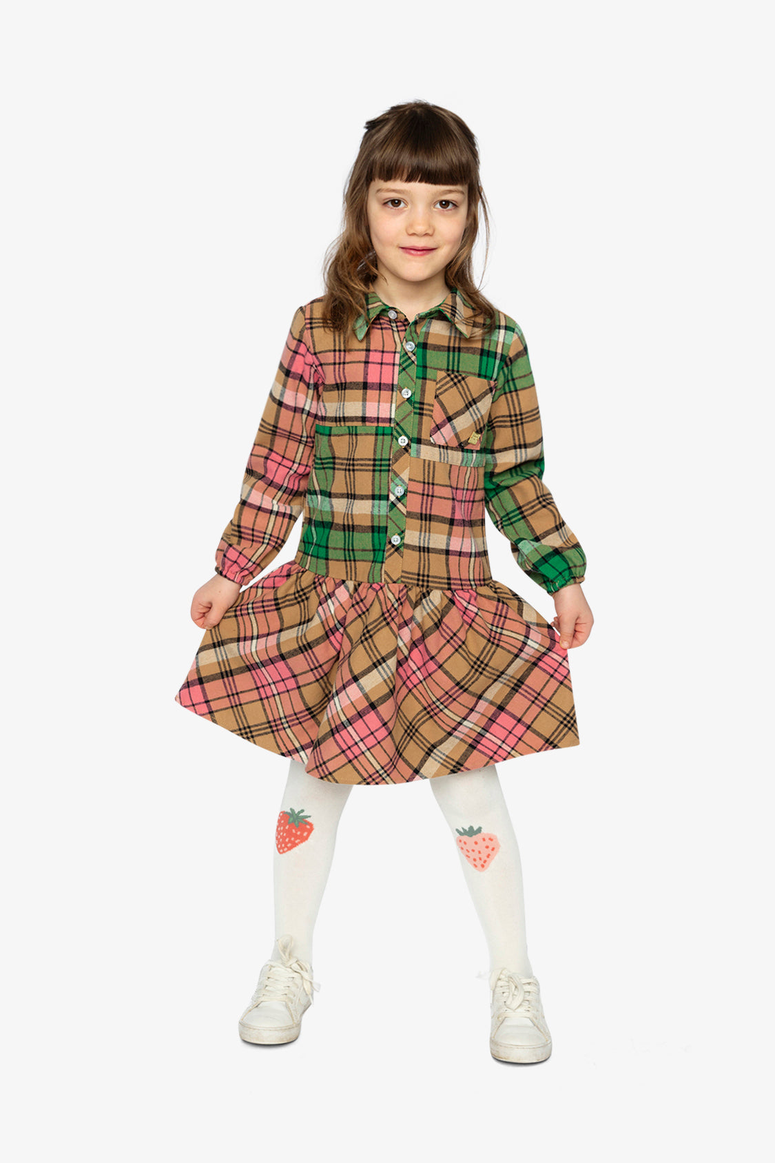 Shirt Plaid Dress Pink And Green-1