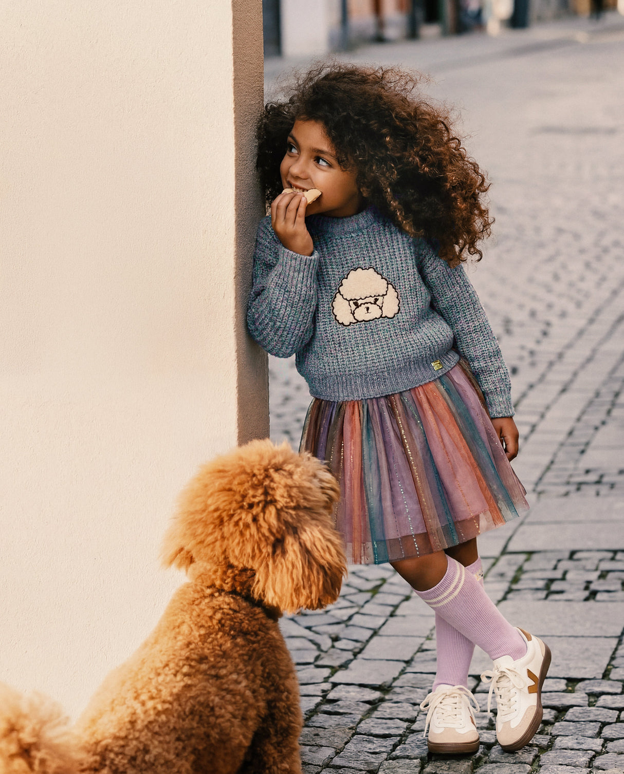 Poodle Sweater Pale Turquoise And Lilac-4